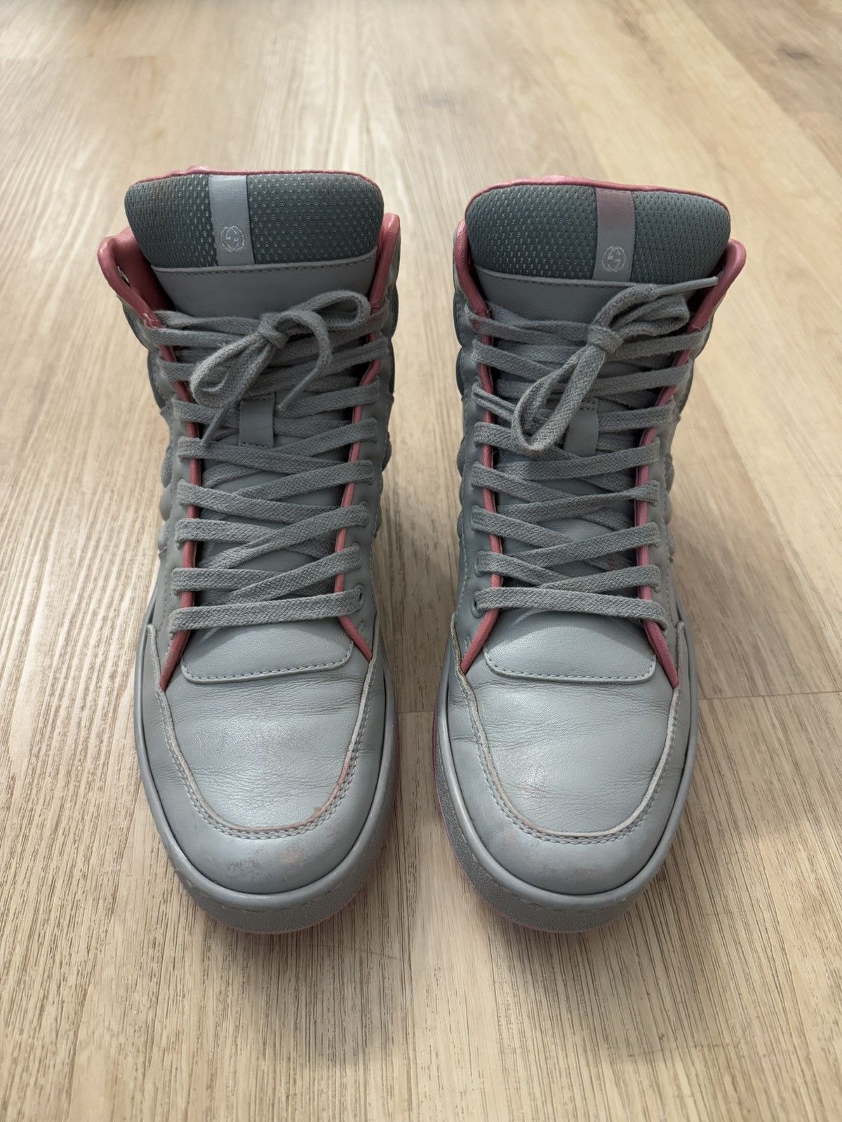 Gucci Gucci High Top Web Sneakers leather 37 Italy Size US 7 / IT 37 - 4 Thumbnail