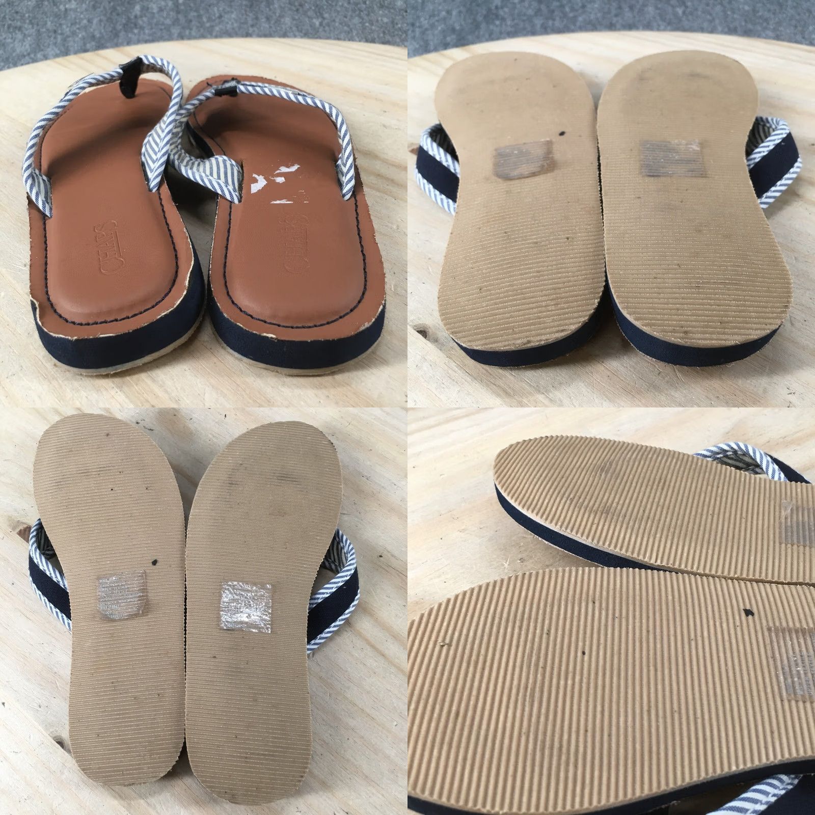 Chaps Chaps Sandals Womens 5-6 Casual Slip On Flip Flops Slippers Navy Blue Fabric Size US 6 / IT 36 - 8 Thumbnail