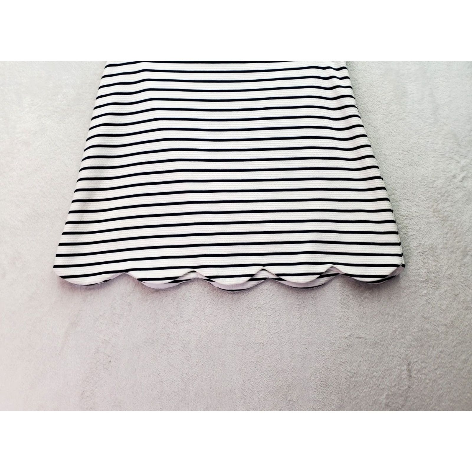 AQUA Aqua Skirt Womens XL Navy Striped Seersucker Lined Side Zipper A-Line Short Modern Size 40" / US 18 - 3 Thumbnail