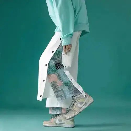 Other Hip Hop Harajuku Straight Pants Men Patchwork Trousers Size US 32 / EU 48 - 1 Thumbnail