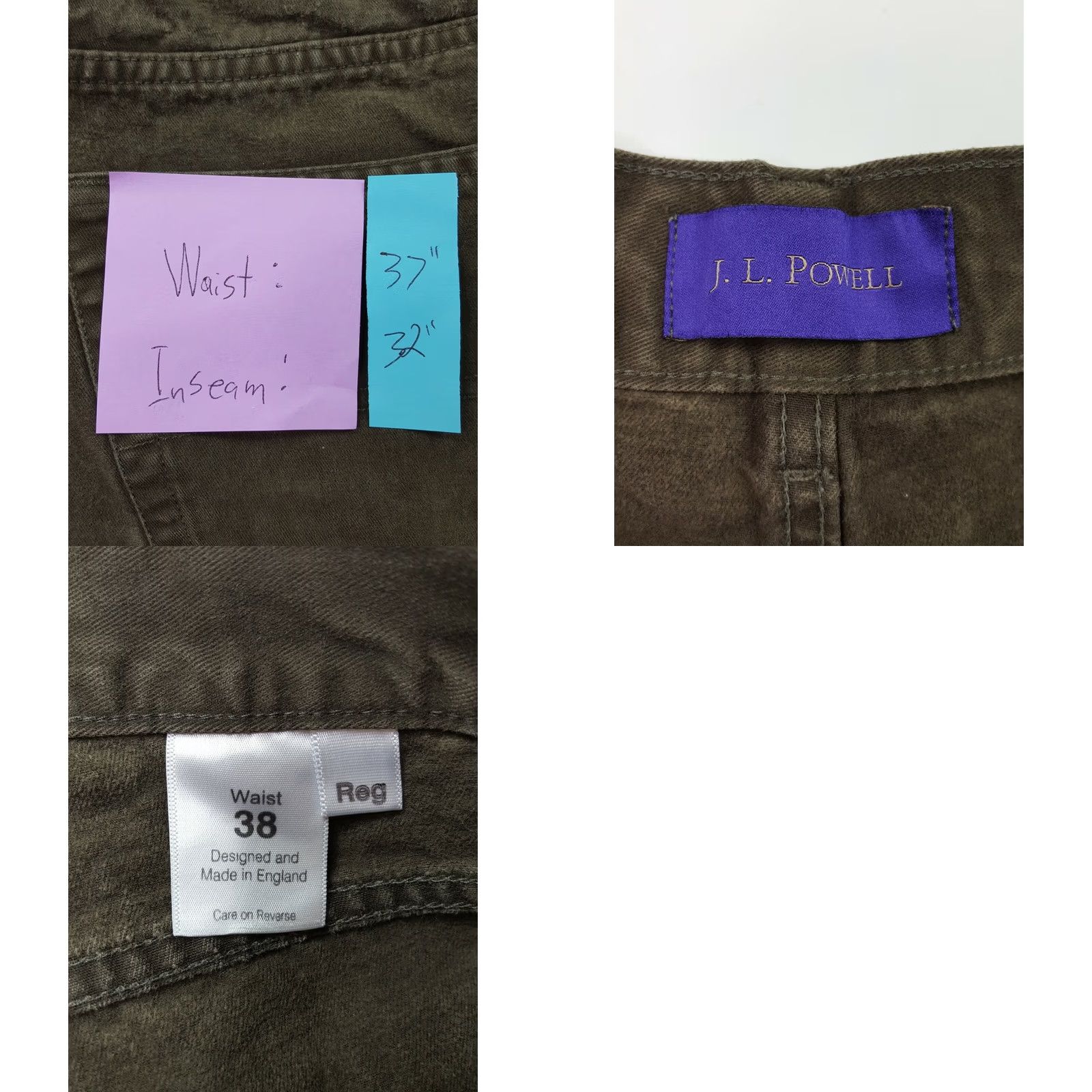 Vintage JL Powell Women's Brown Denim Straight Leg Relaxed Fit Jeans Pants 37" Inseam 32" Size 25" / US 0 / IT 36 - 8 Thumbnail