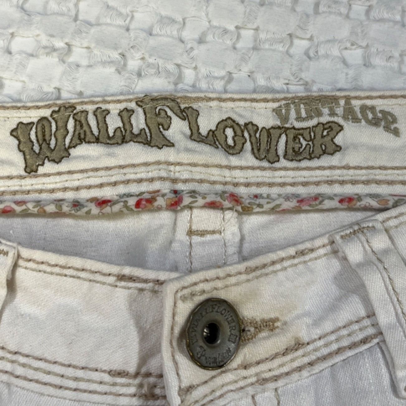 Other Wallflower Vintage Women's White Pants/Flared Jeans Sz 13 SK Size 32" / US 10 / IT 46 - 5 Thumbnail