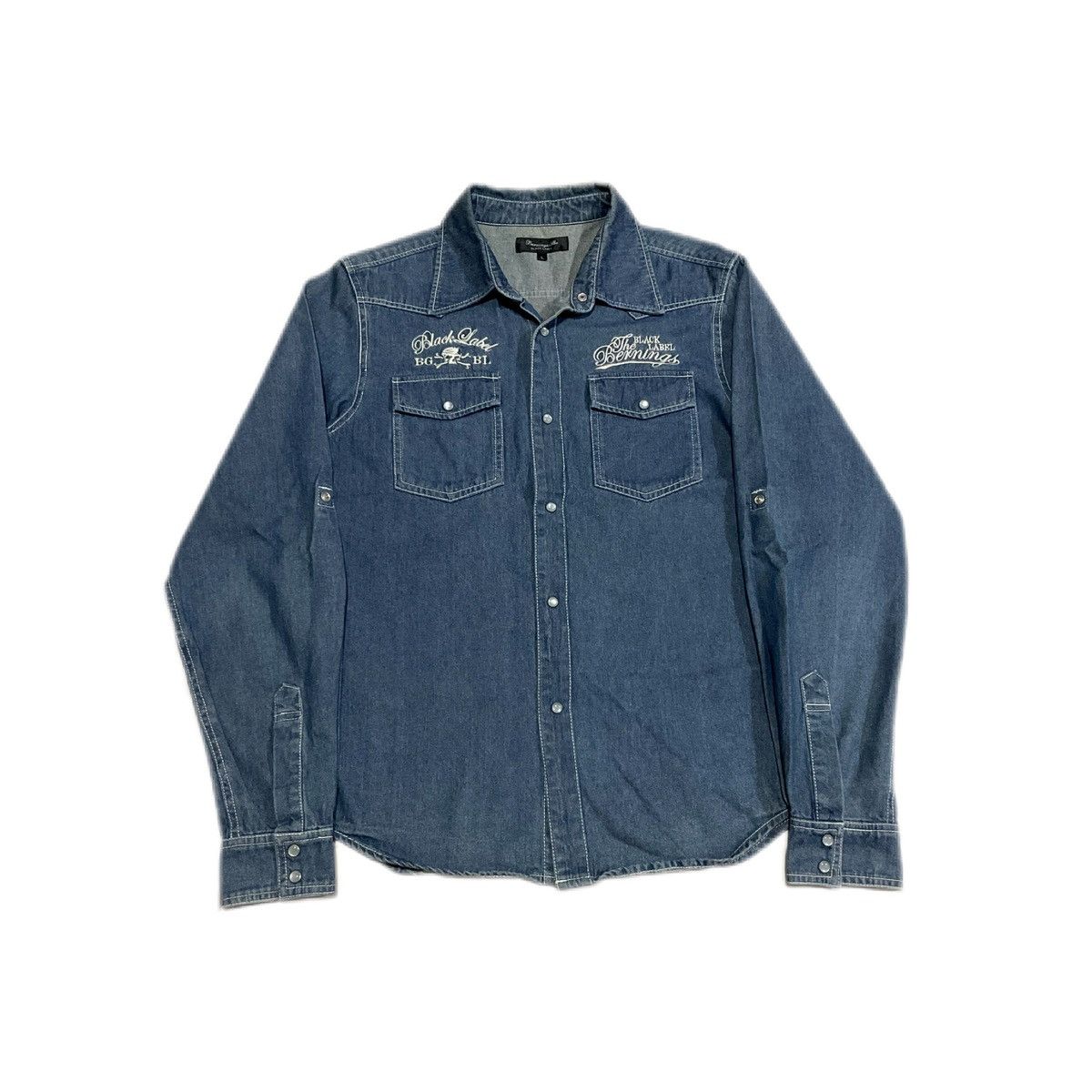 Hysteric Glamour × If Six Was Nine × Japanese Brand 🔥Sick Y2K Berning Sho Skull Denim Shirt Black Label Size US M / EU 48-50 / 2 - 3 Thumbnail