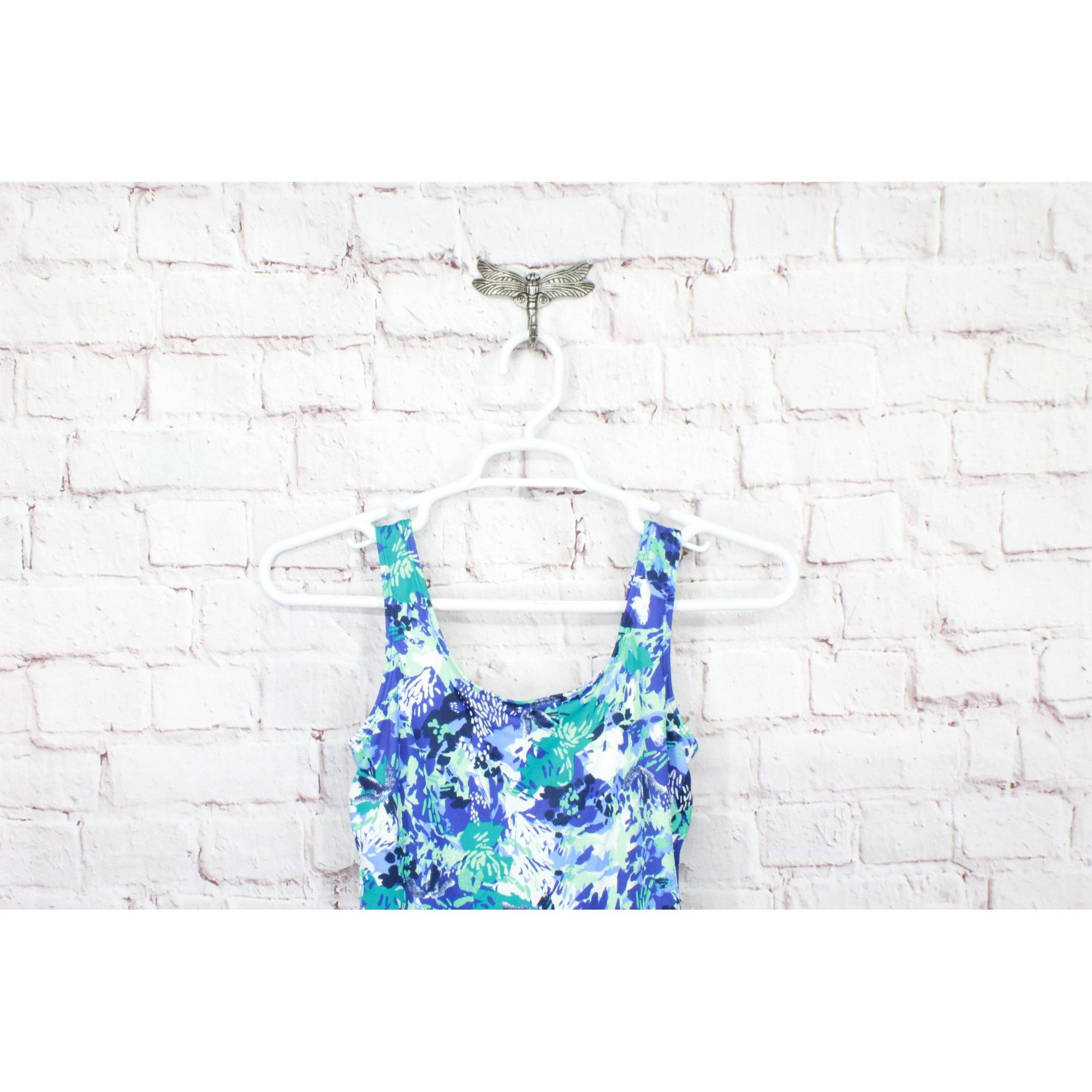 L.L. Bean × Swims LL Bean Women's Swimwear Scoopneck Tankini Top Blue Print Size S / US 4 / IT 40 - 2 Thumbnail
