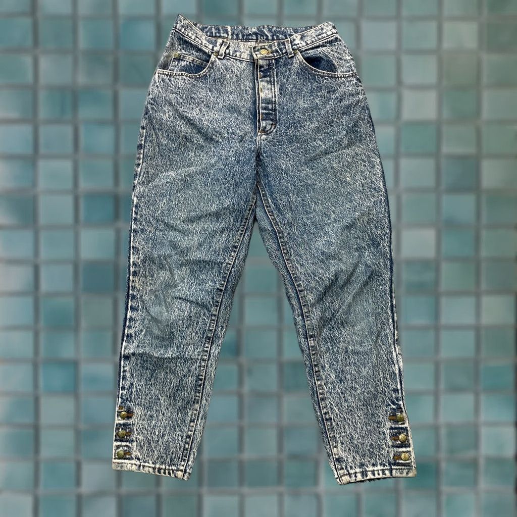 Lee VINTAGE Lee Jeans Womens 30x25 Blue Riders Tapered Leg Denim Cotton Acid Wash Jeans Womens Spring Fall Winter Summer Mens Girls Size 30" / US 8 / IT 44 - 1 Thumbnail