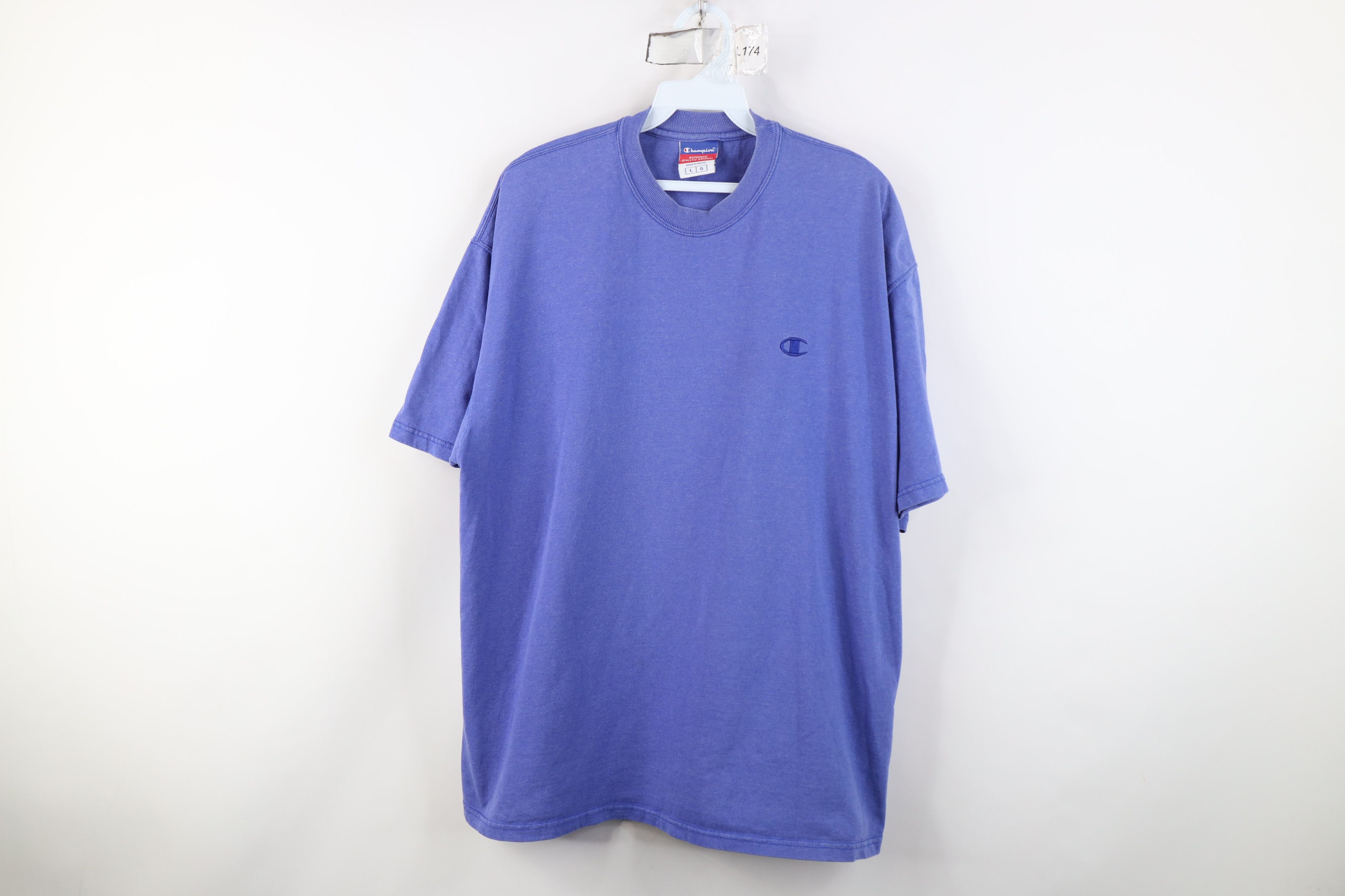 Champion Vintage 90s Champion Monochrome Heavyweight T-Shirt Blue Size US L / EU 52-54 / 3 - 1 Thumbnail