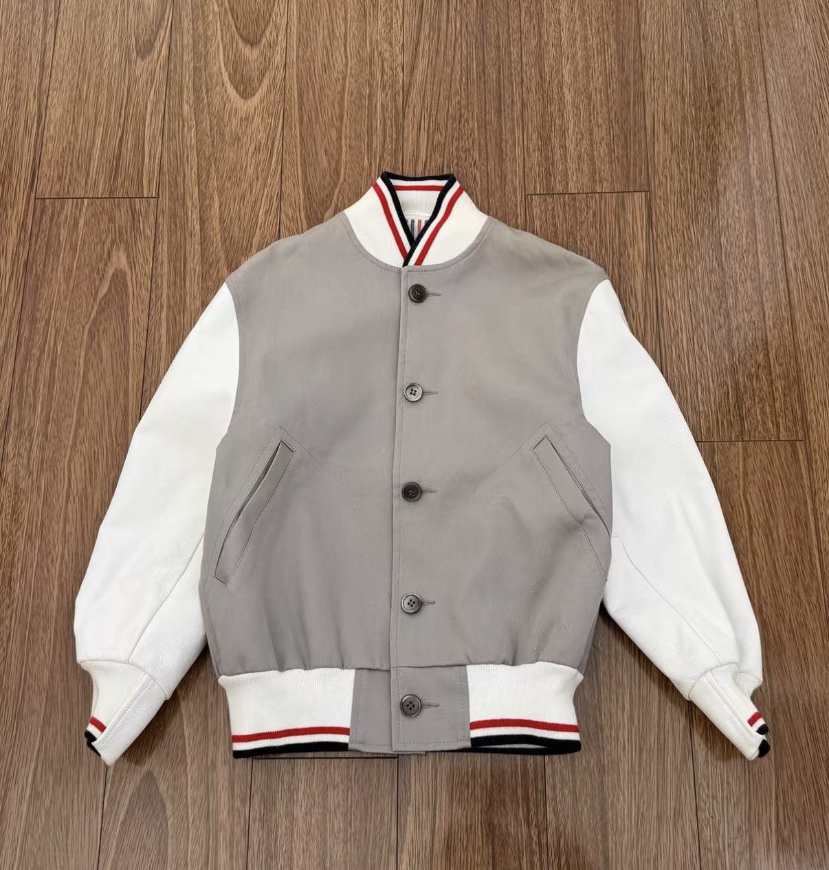 Thom Browne THOM BROWNE Leather Sleeve Combo Jacket Size US XS / EU 42 / 0 - 1 Thumbnail