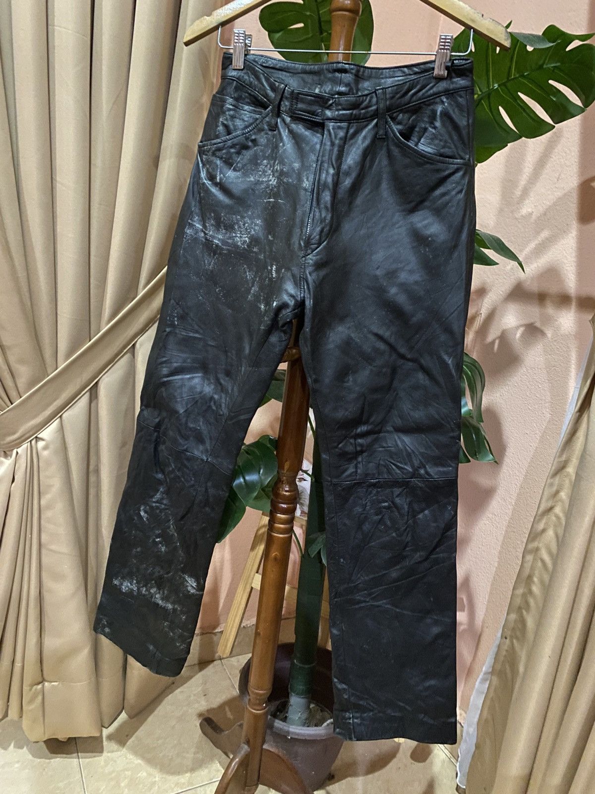 ABAHOUSE ABAHOUSE Black Lamb Leather Pants Japanese Designer Trousers Size US 27 - 4 Thumbnail