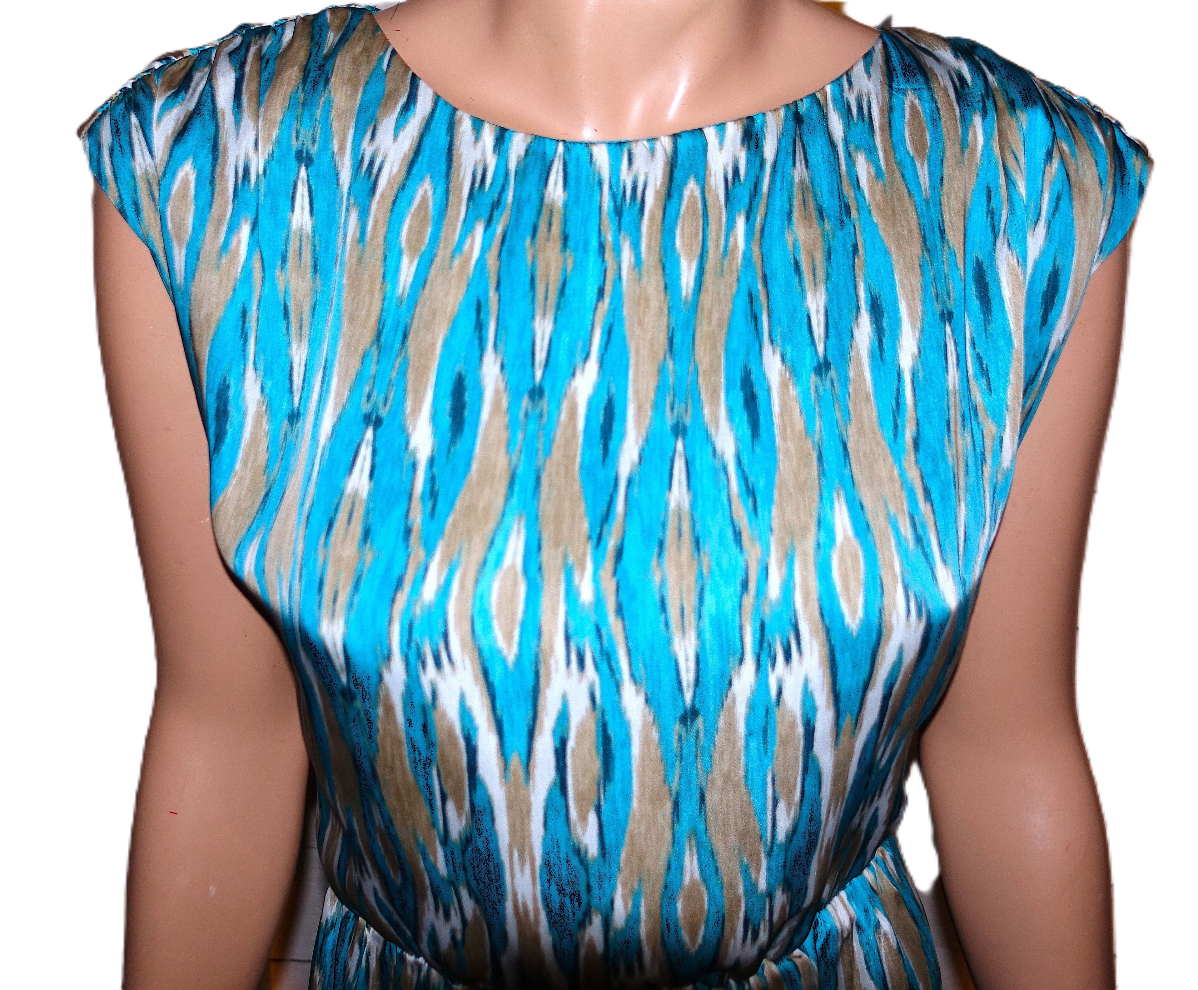 Michael Kors Michael Michael Kors Turquoise Beige Dress S Size S / US 4 / IT 40 - 2 Thumbnail