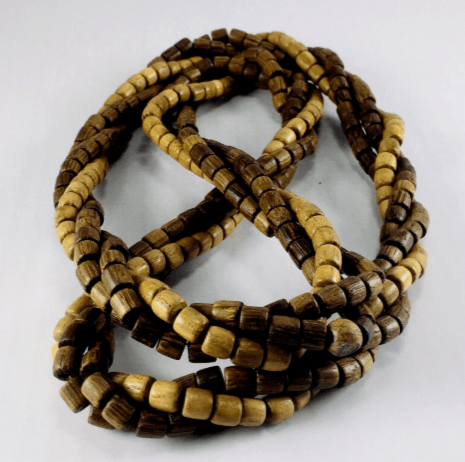 Vintage LOEWESTAMM Boho Hippie Necklace Twisted Natural Wood Beads Size ONE SIZE - 1 Thumbnail