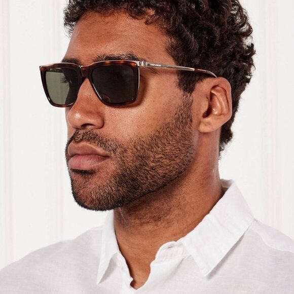 Saint Laurent Paris Saint Laurent SL 765 004 Sunglasses Havana/Gold Square Frame Size ONE SIZE - 2 Thumbnail