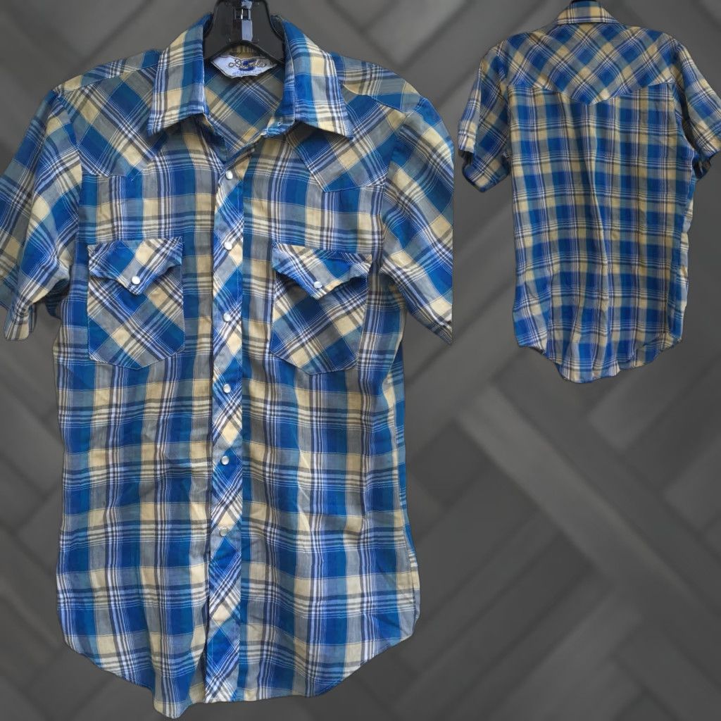 Vintage VINTAGE Double S Westerns Shirt Extra Long Tail Plaid Western Cowboy S Size US S / EU 44-46 / 1 - 1 Thumbnail