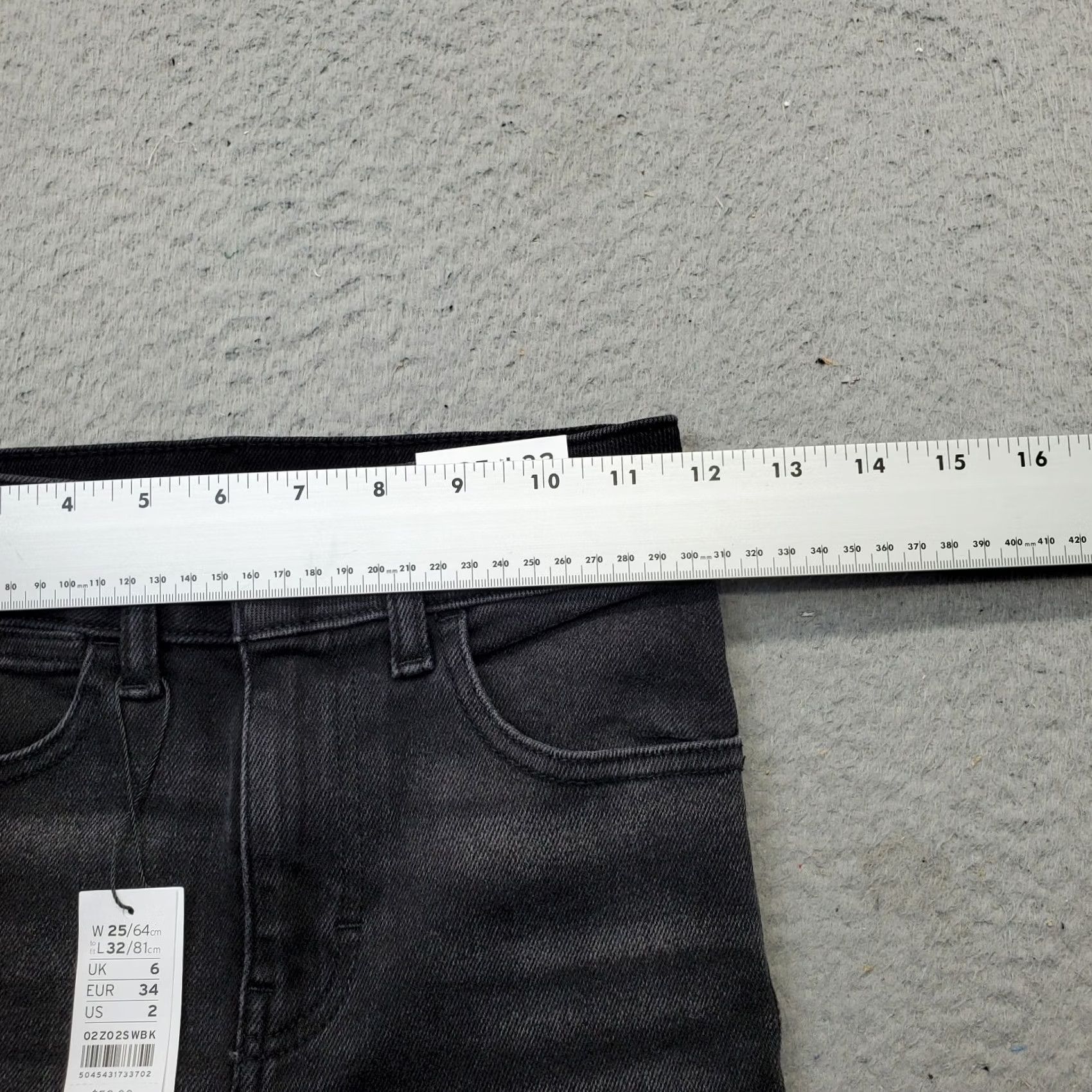 Topshop Topshop Women's Jeans Skinny Black Denim High Waisted 2 Stretch Whiskered Cotton 26.5in Inseam Size 26" / US 2 / IT 38 - 6 Thumbnail