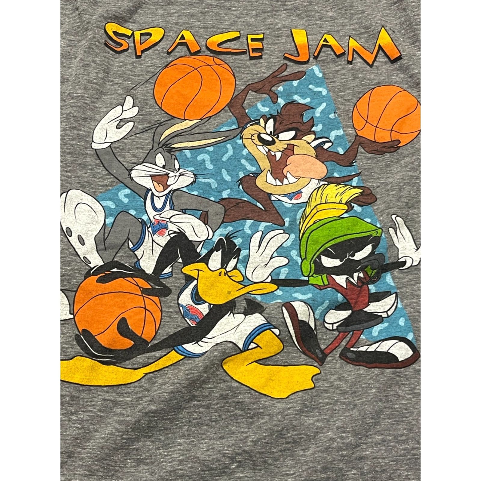 Vintage Space Jam Shirt Men Large Gray Looney Tunes Characters Crew Neck T-Shirt Cotton Logo All Seasons Vintage No Size US L / EU 52-54 / 3 - 5 Thumbnail
