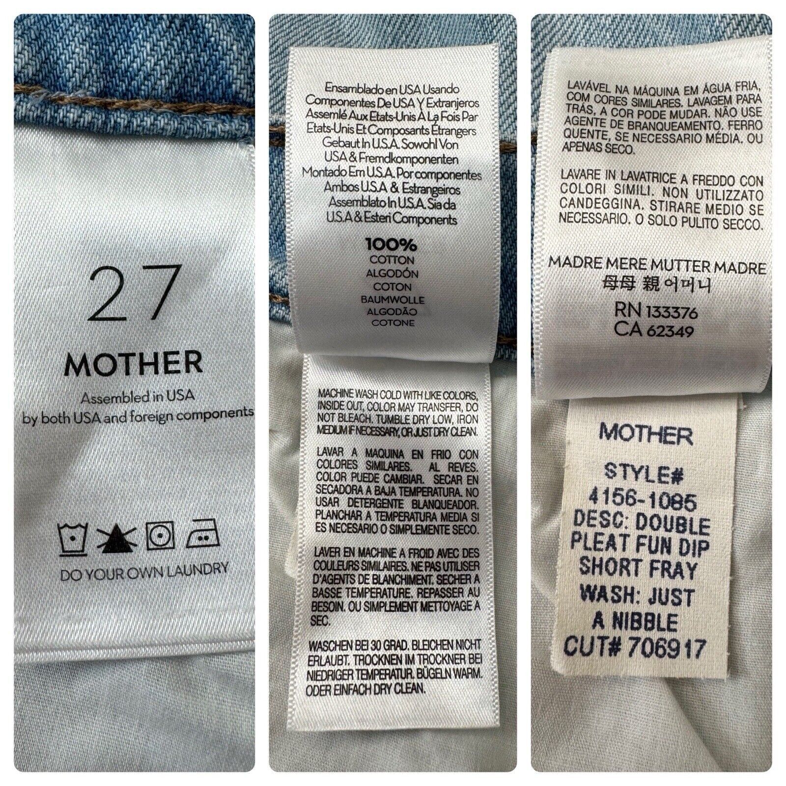 MOTHER Mother SNACKS Fun Dip Double Pleated Short Fray Shorts Sz 27 Size 27" / US 4 / IT 40 - 12 Thumbnail