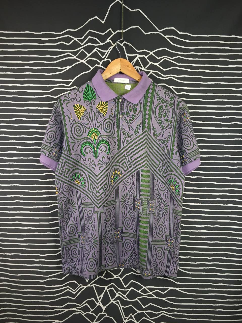 Mizuno Vtg Mizuno All Over Print Patterned Polo Tee Size US L / EU 52-54 / 3 - 2 Thumbnail