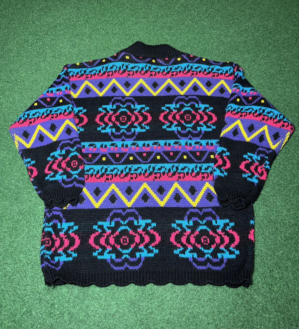 Vintage Vintage Croquet Club Womens Large Geometric Knit Sweater Size L / US 10 / IT 46 - 4 Thumbnail