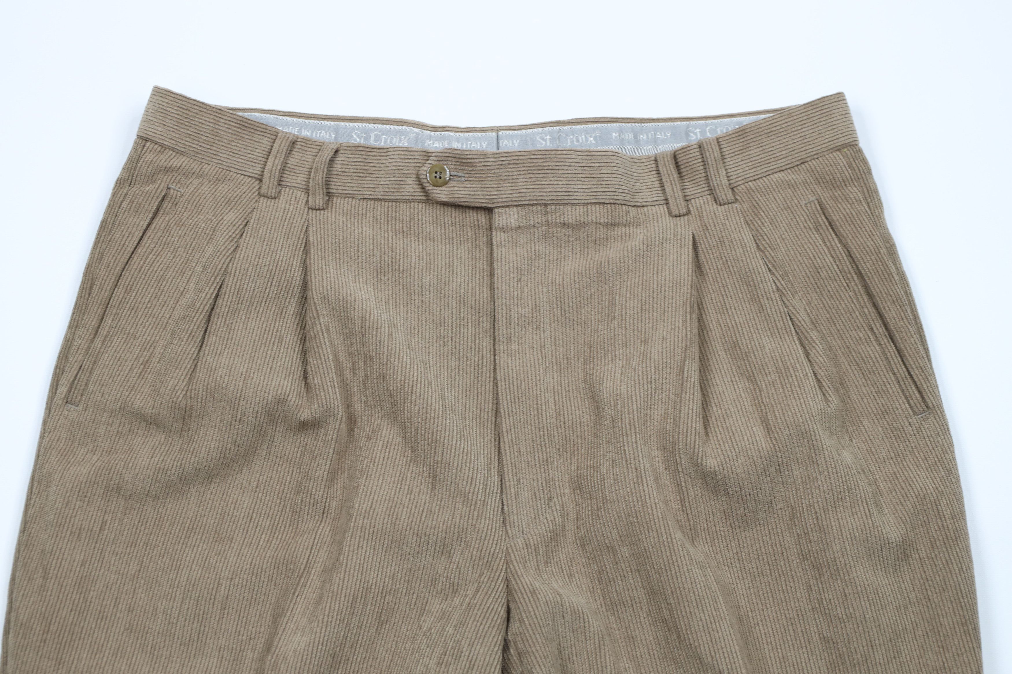 St. Croix × Vintage Vintage 90s St Croix Wide Leg Wool Blend Corduroy Pants Size US 38 / EU 54 - 2 Thumbnail
