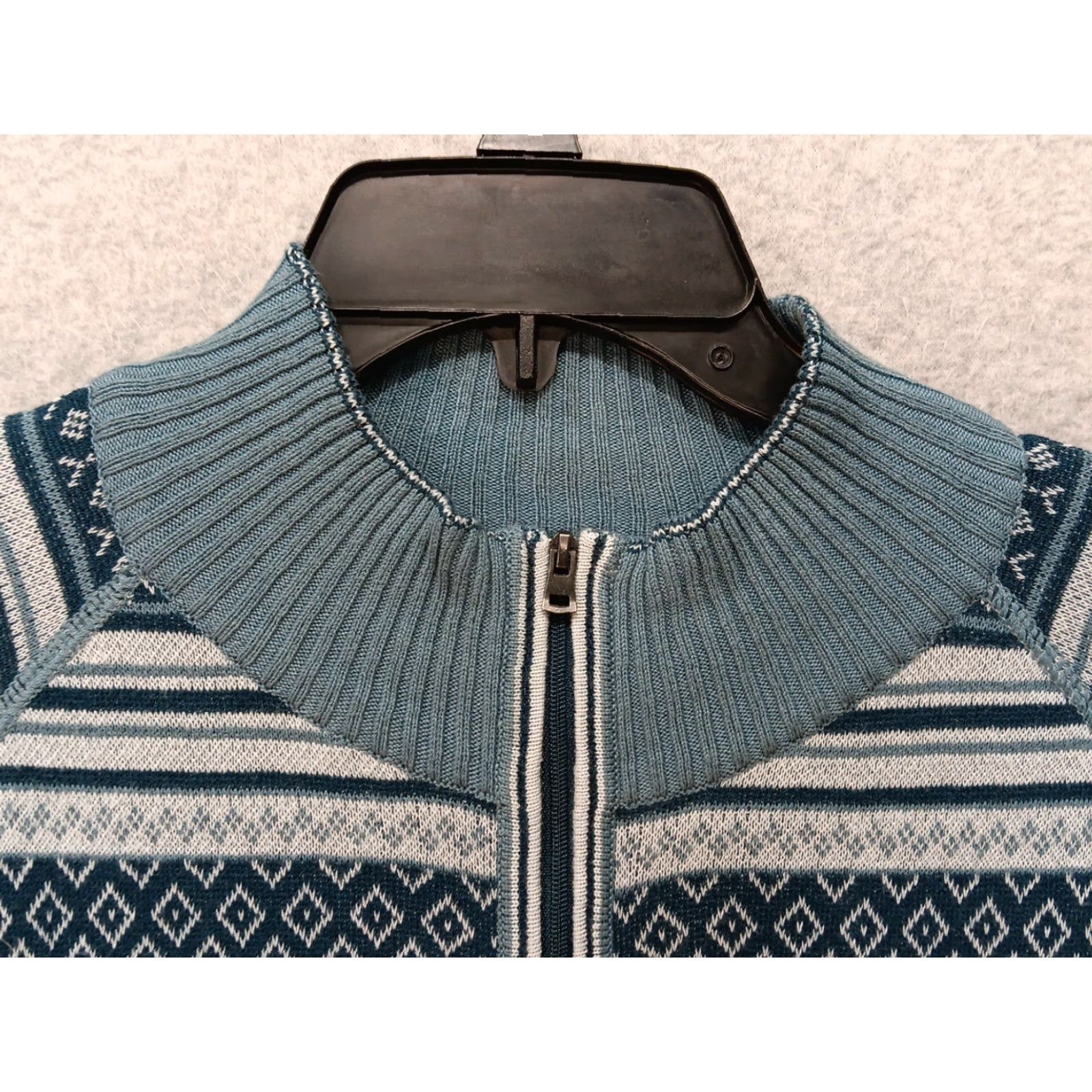 Eddie Bauer NWT Eddie Bauer Sweater Women's 2XL Blue Fair Isle Jacquard 1/2 Zip Breathable Pullover Knit Casual Outdoor Geometric Size XXL / US 16-18 / IT 52-54 - 7 Thumbnail