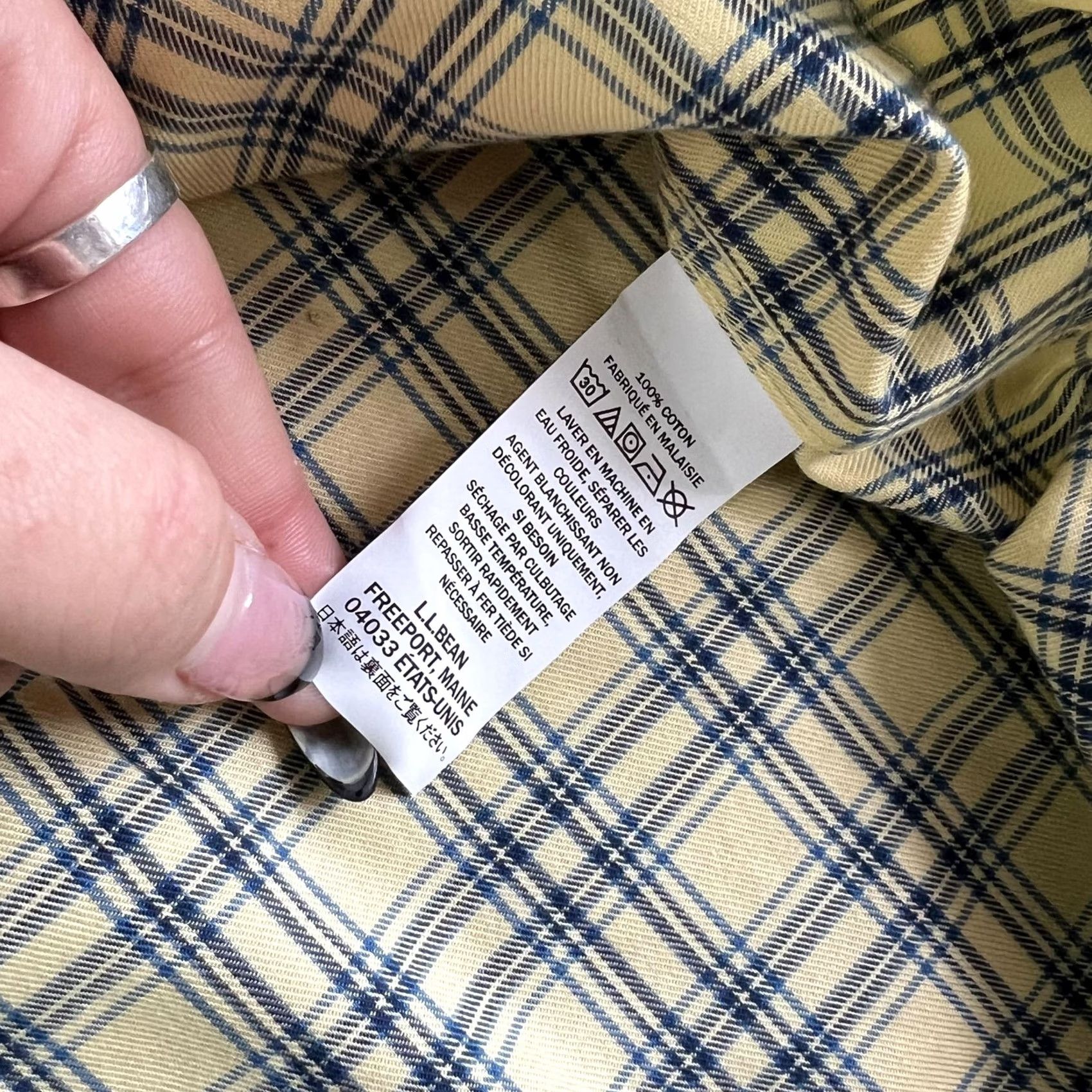 Vintage L.L.Bean Shirt Mens Large Yellow Blue Plaid Long Sleeve Button Down Cotton Shirt Size US L / EU 52-54 / 3 - 5 Thumbnail