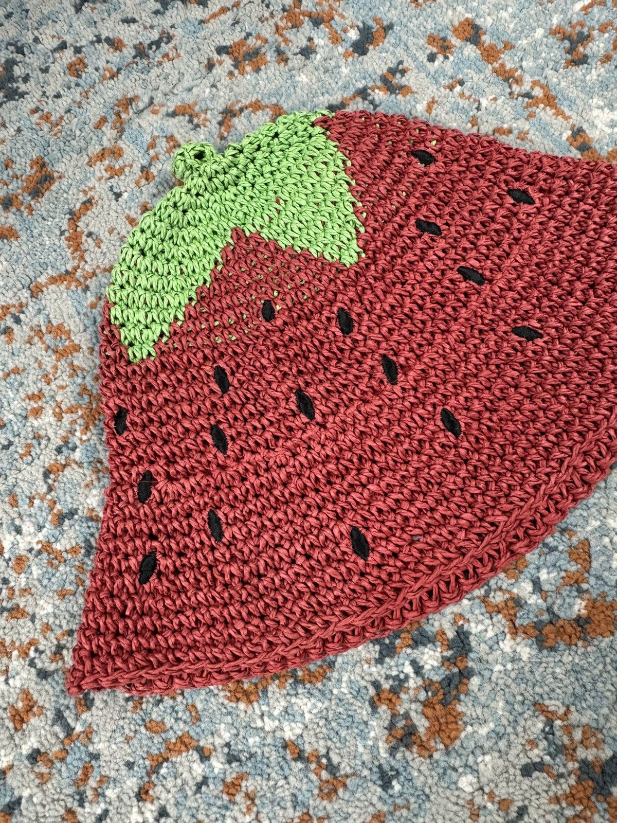 Handmade × Japanese Brand × Vintage Vintage Y2K knitted strawberry bucket hat cute Avant garde Size ONE SIZE - 5 Thumbnail