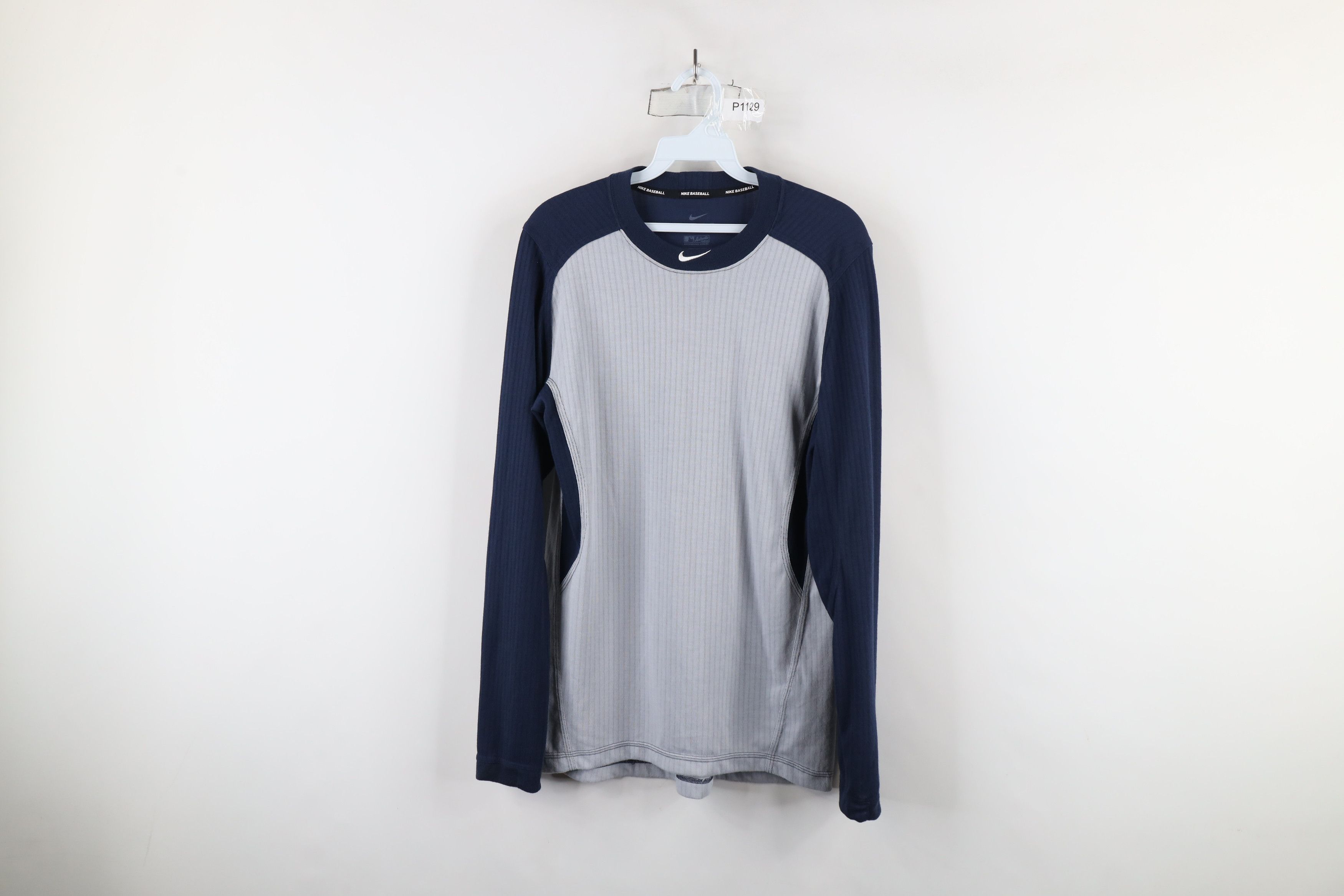 Nike × Vintage Vintage Nike Baseball Swoosh Ribbed Long Sleeve T-Shirt Size US M / EU 48-50 / 2 - 1 Thumbnail
