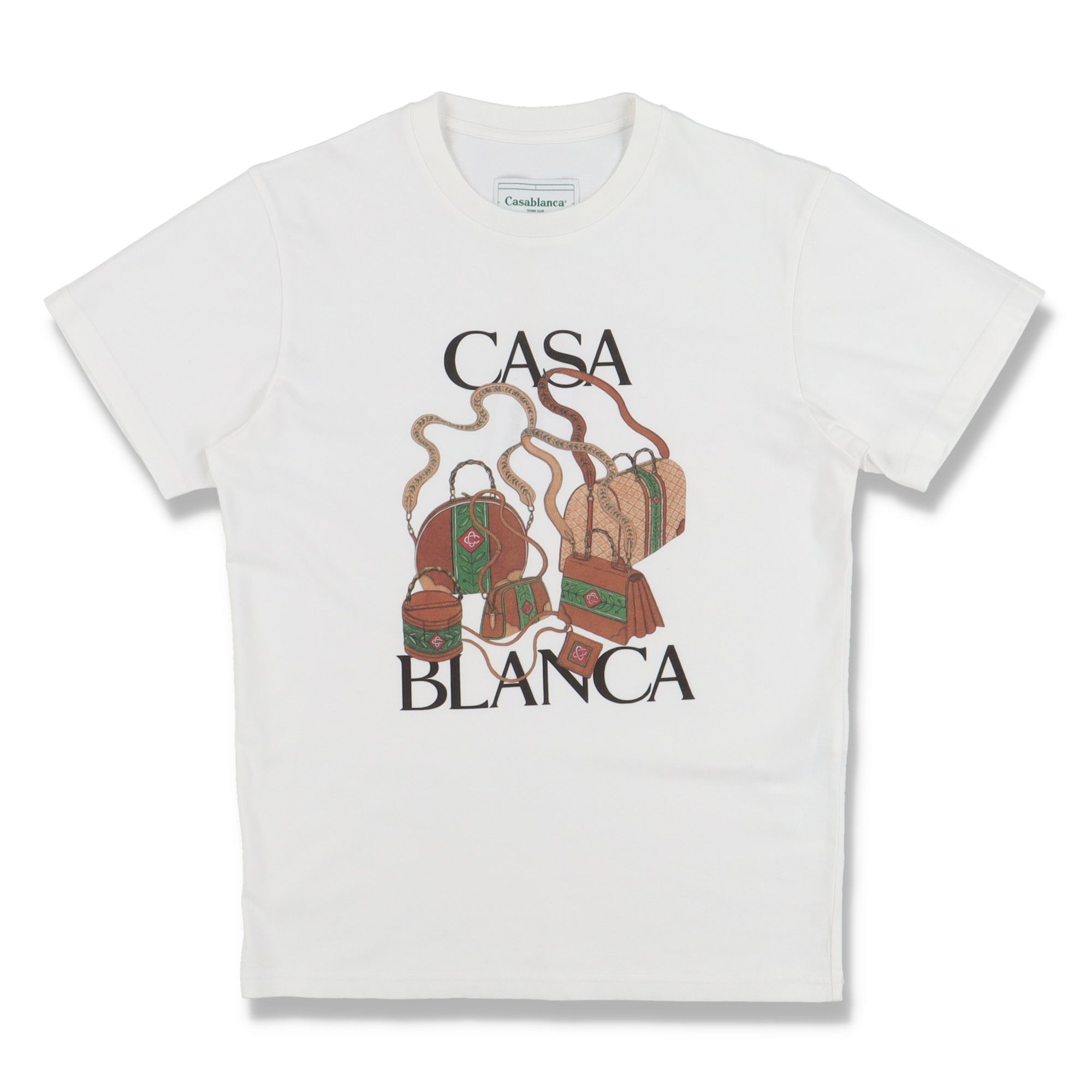 Casablanca White Handbag Logo T-shirt Size US XXS / EU 40 - 1 Thumbnail