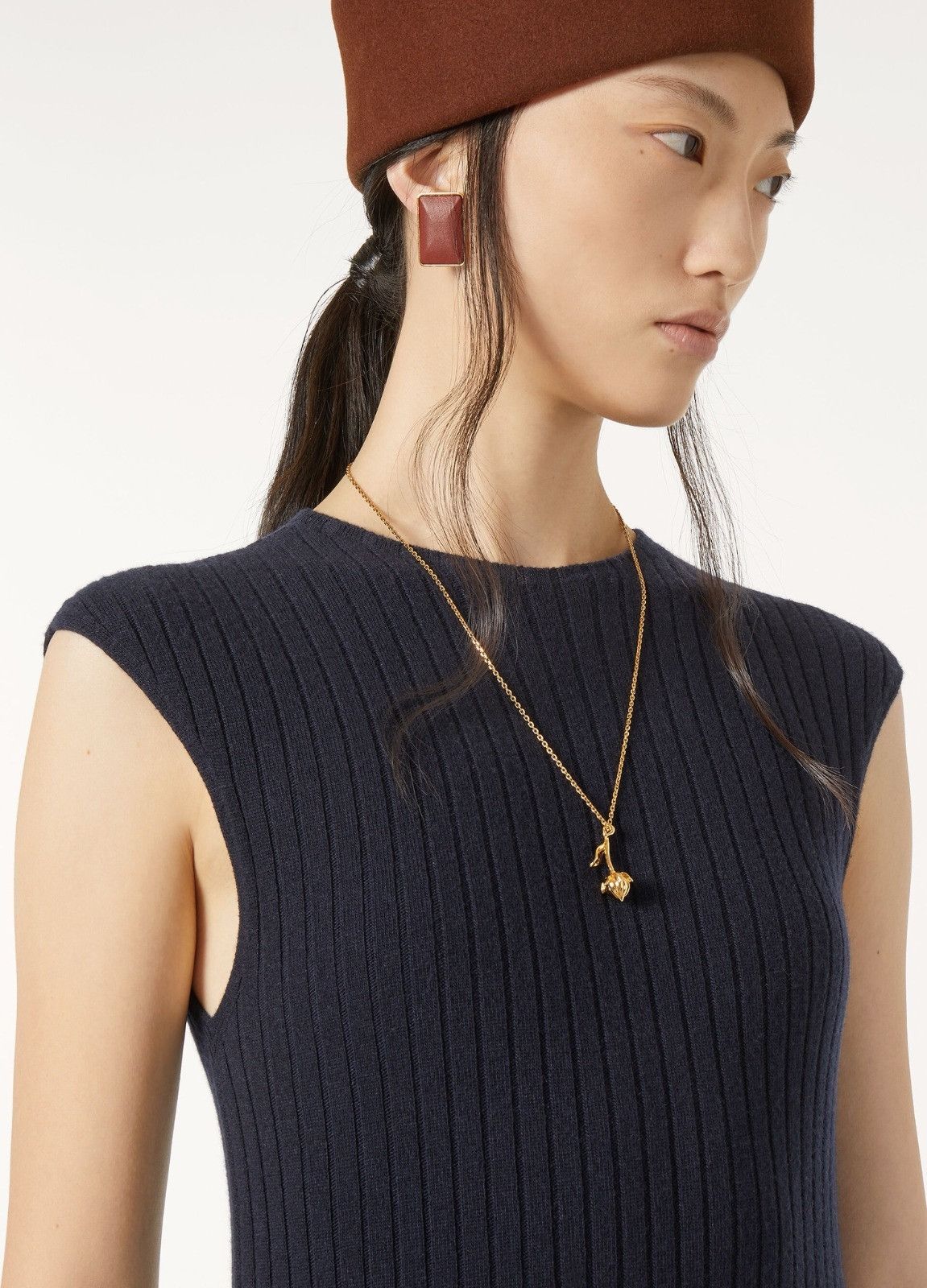 Loro Piana o1srvl11e0526 FAP1314 Coste Midi Dress in Navy Blue Size S / US 4 / IT 40 - 3 Thumbnail