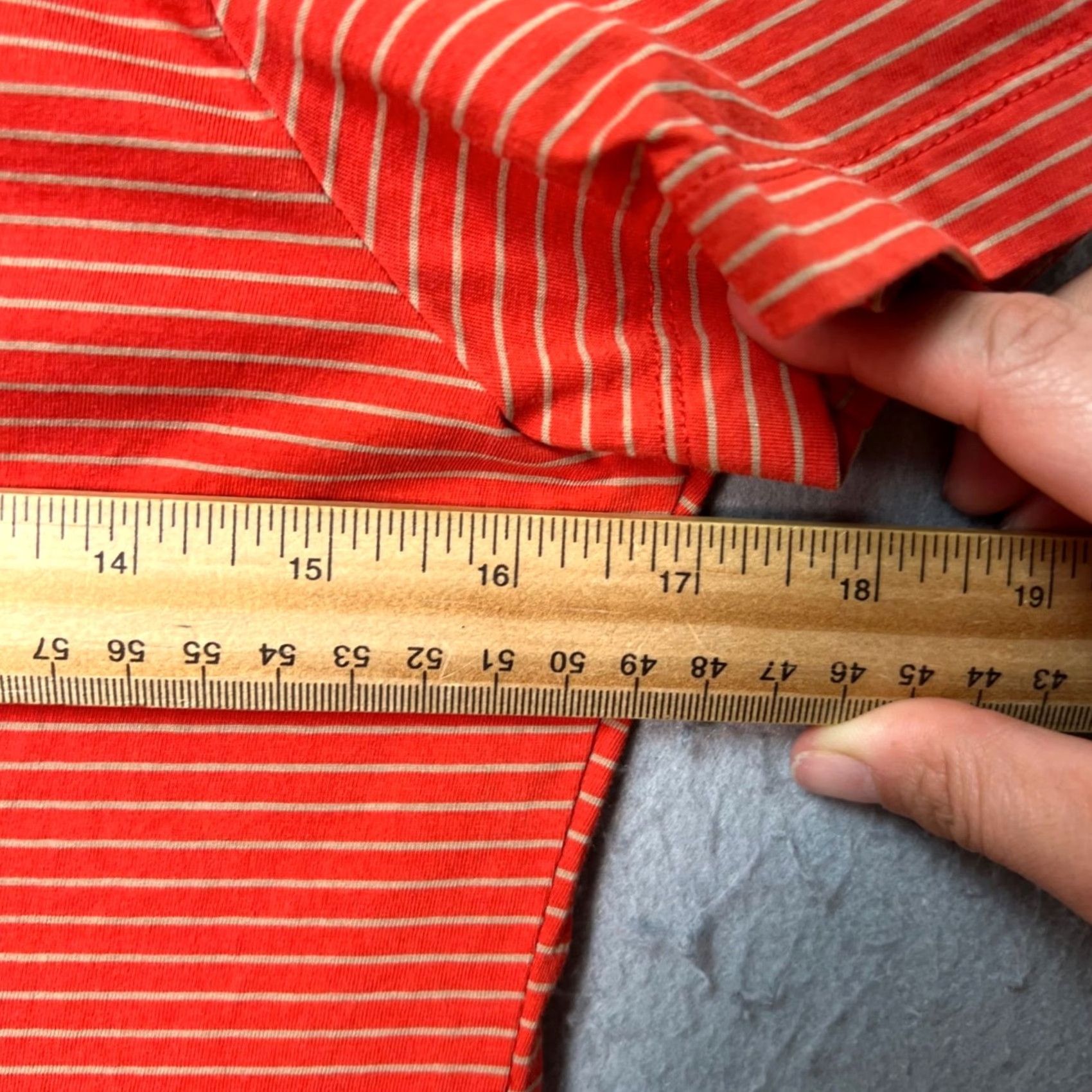 Vintage Lafayette 148 Womens Small Red Striped Short Sleeve Top Cotton Blend T Shirt Size S / US 4 / IT 40 - 4 Thumbnail