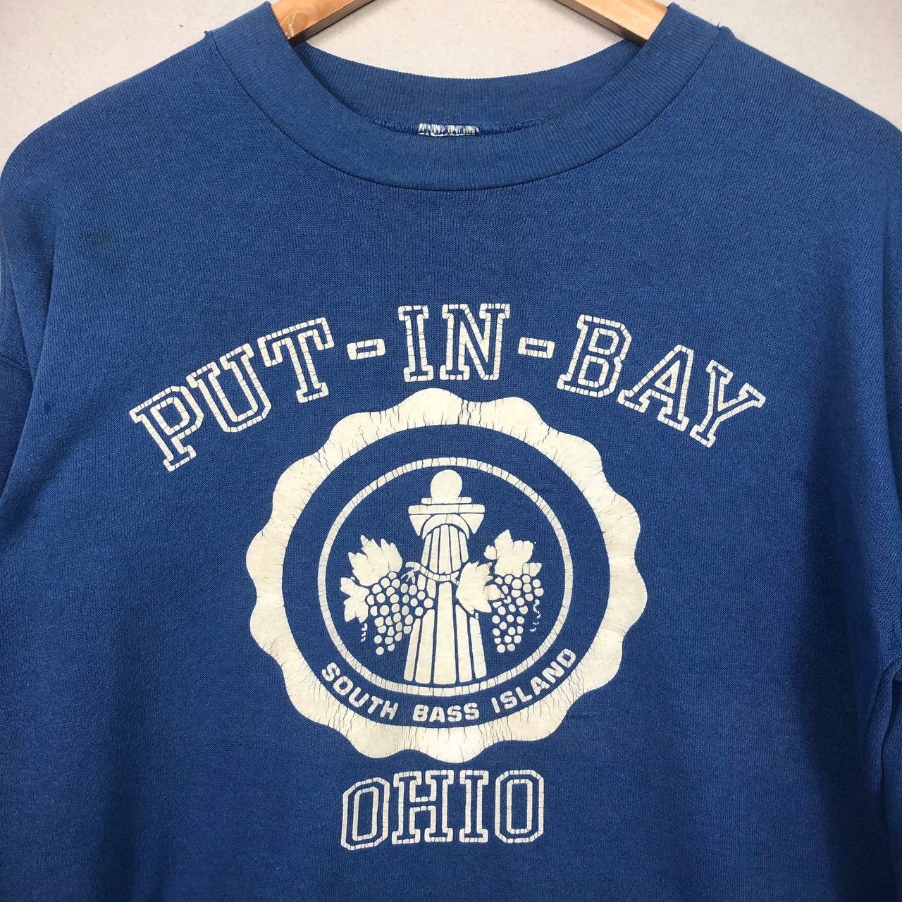 Vintage Thrashed 80s Ohio USA Sun Faded Blue Sweatshirt ERD GRUNGE Size US M / EU 48-50 / 2 - 4 Thumbnail