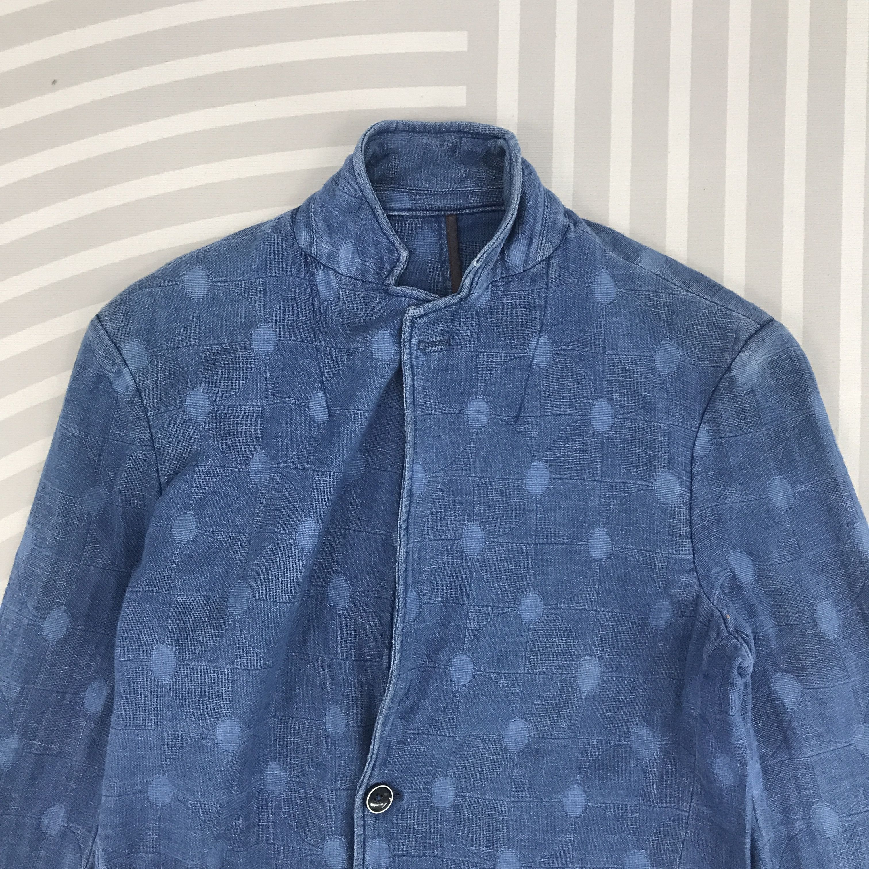 Blue Blue Japan × Indigo × Japanese Brand Japan G Stage Indigo style Blazer coat jacket Size US M / EU 48-50 / 2 - 2 Thumbnail