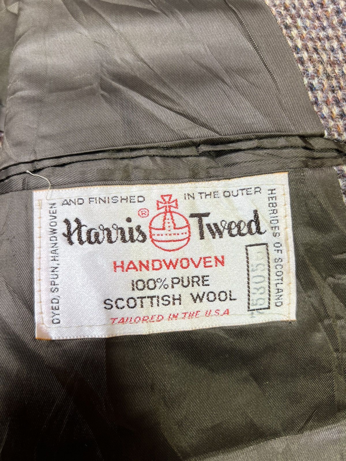 Harris Tweed Harris Tweed Stafford Blazer Brown Houndstooth Elbow Patch Size 46R - 6 Thumbnail