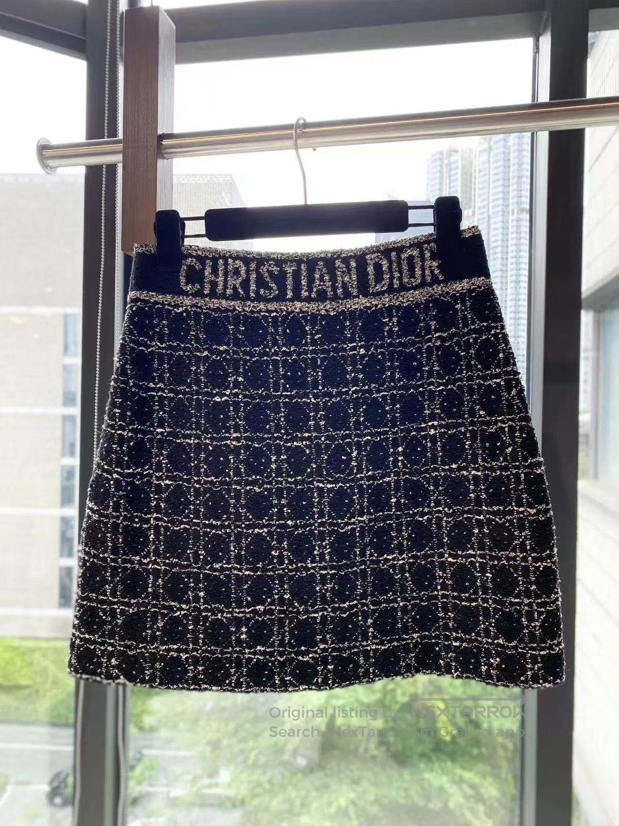 Dior Dior 24SS black cane-pattern tweed skirt| Size XS / US 0-2 / IT 36-38 - 2 Thumbnail