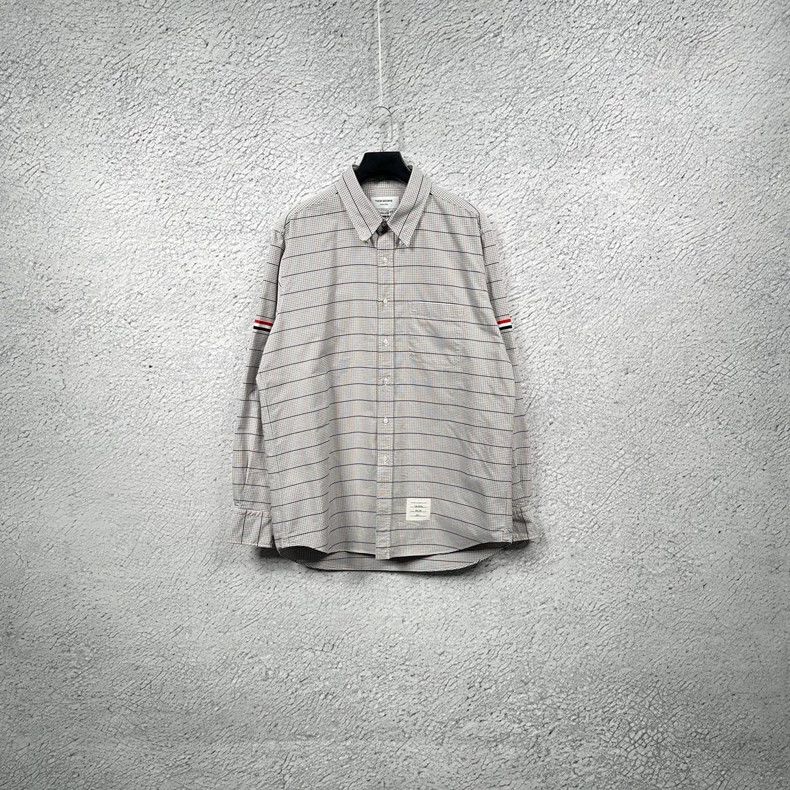 Thom Browne Thom browne Gray fine check double-sleeved long-sleeved shi Size US XXL / EU 58 / 5 - 1 Thumbnail