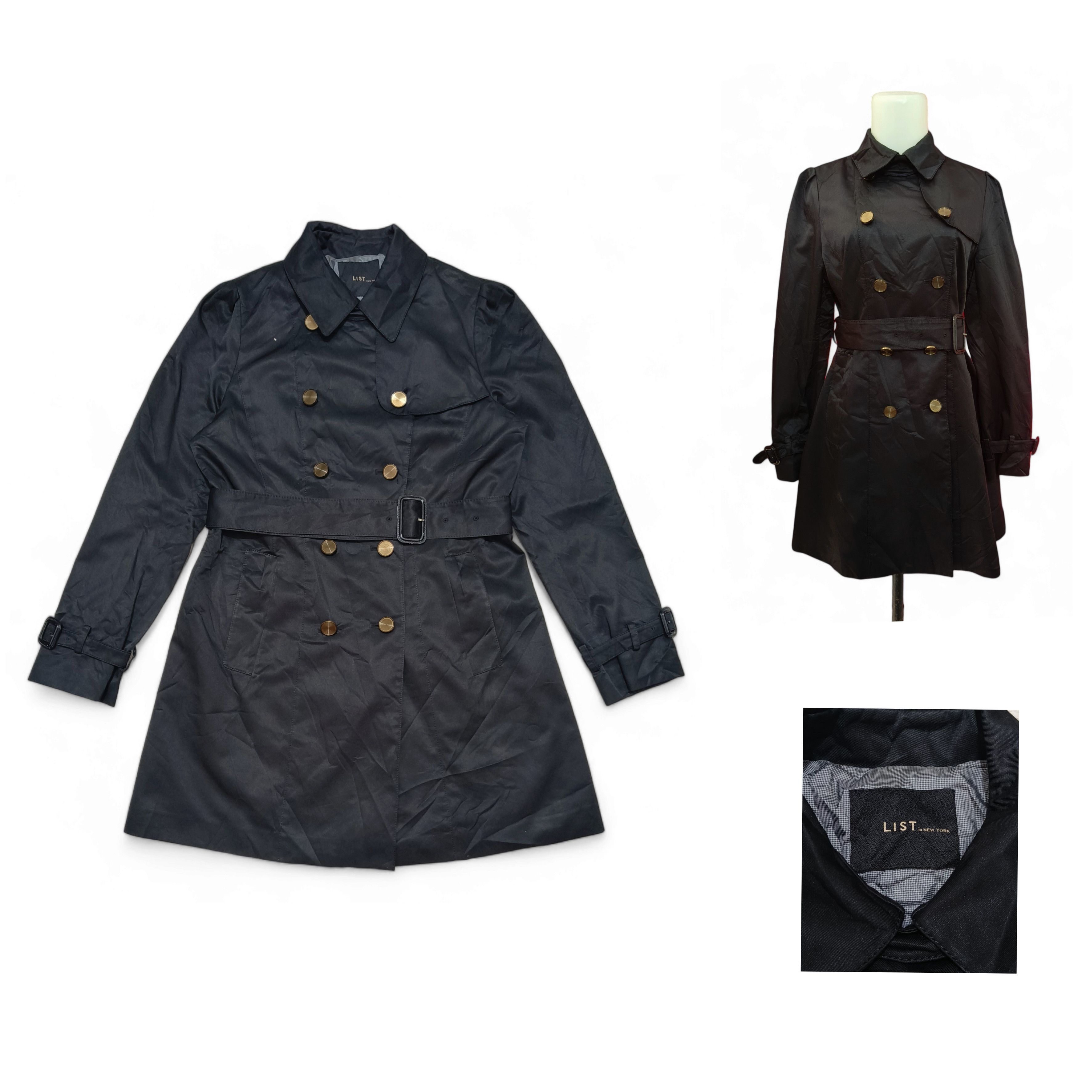 Other LIST in New York Women's Black Trench Coat Size S / US 4 / IT 40 - 1 Thumbnail