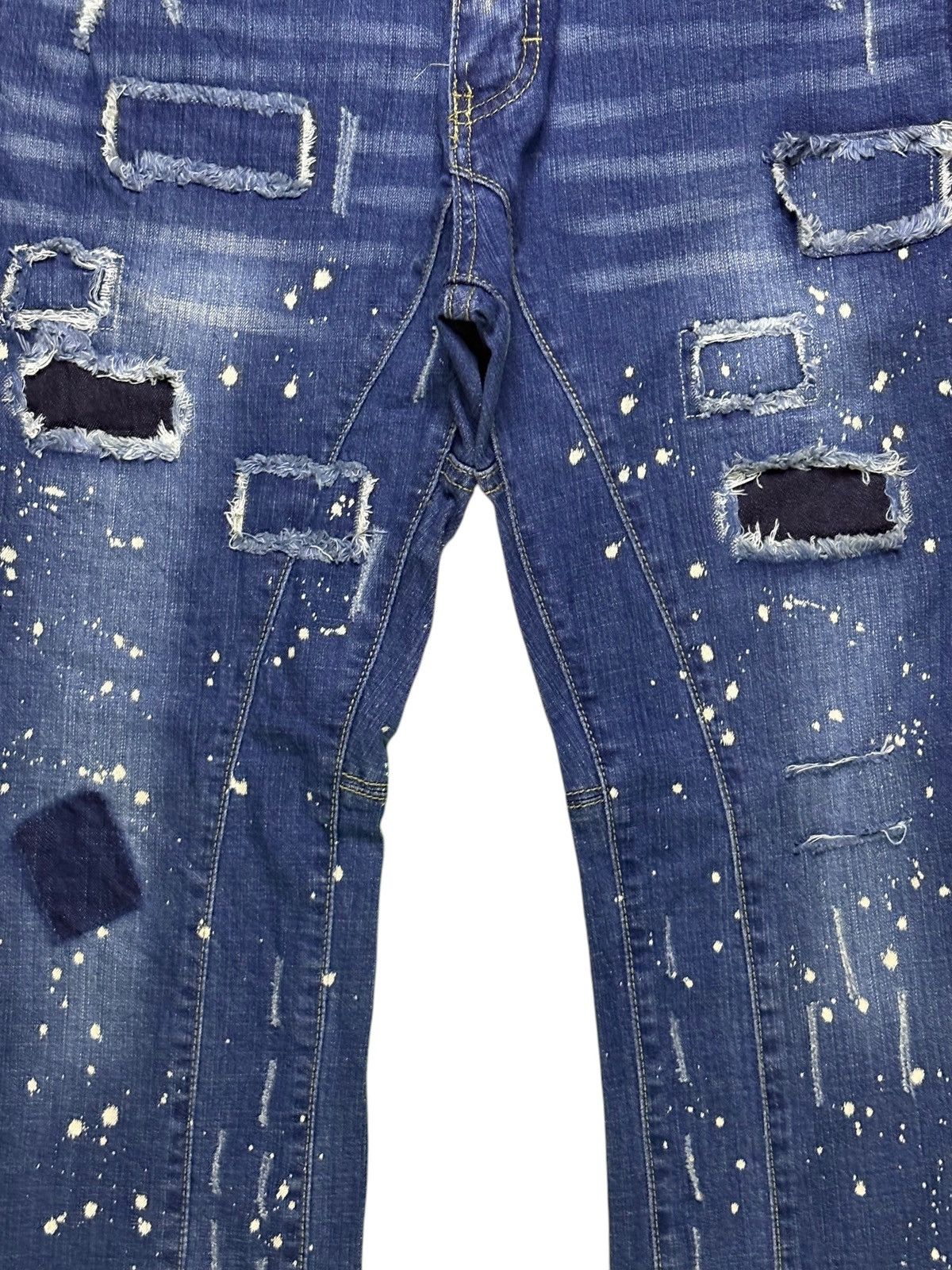 Japanese Brand Vintage Japanese Brand Patches Faded Acid Wash Slim Jeans Size US 33 - 5 Thumbnail