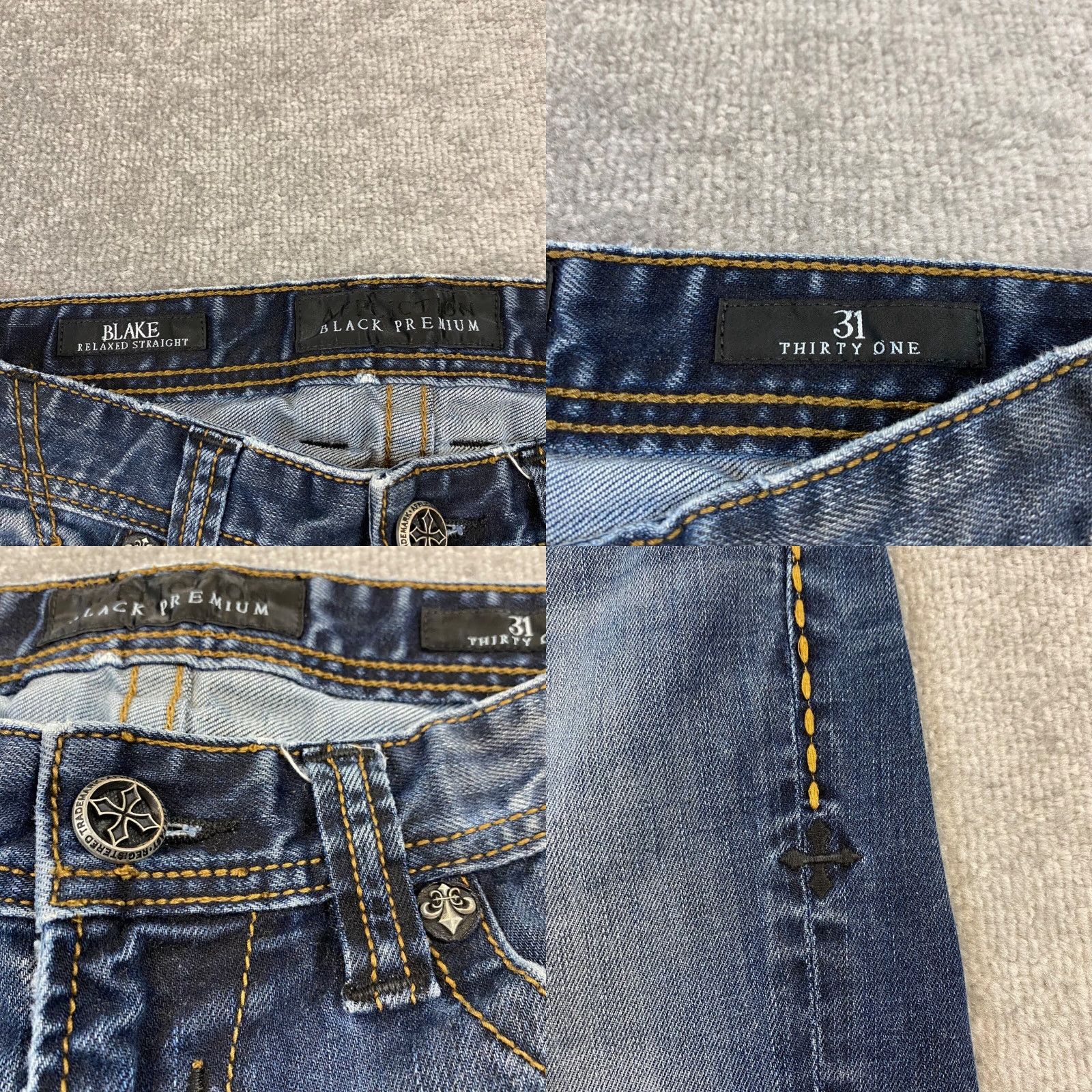 Affliction VINTAGE Affliction Jeans Men 31x27 Straight Fit Relaxed Denim Blue Wash Grunge 2000s Size US 31 - 8 Thumbnail