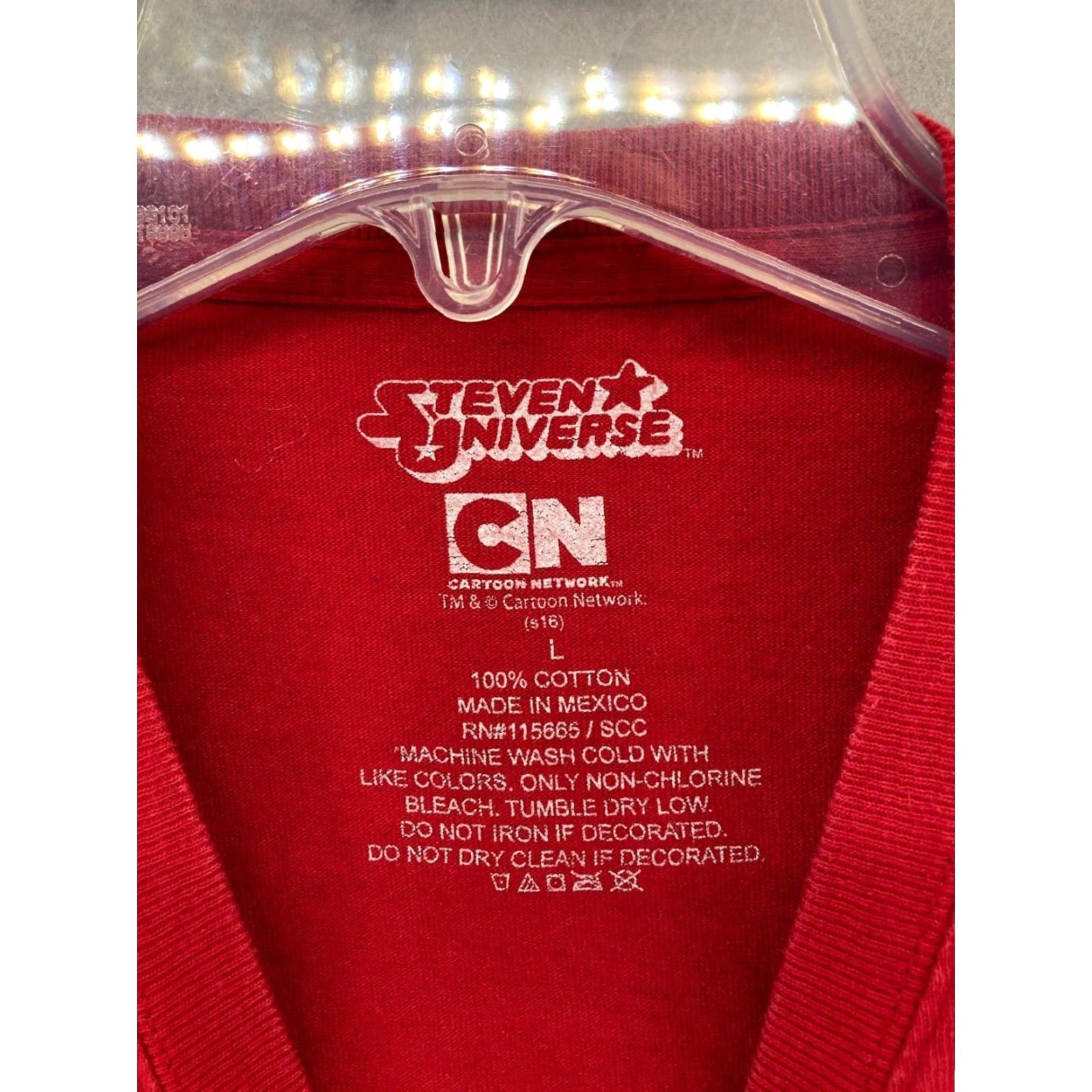 Vintage Steven Universe Mens TShirt L Red Cartoon Shirt Mens Steven Universe Graphic Print Cotton Jersey Size US L / EU 52-54 / 3 - 5 Thumbnail