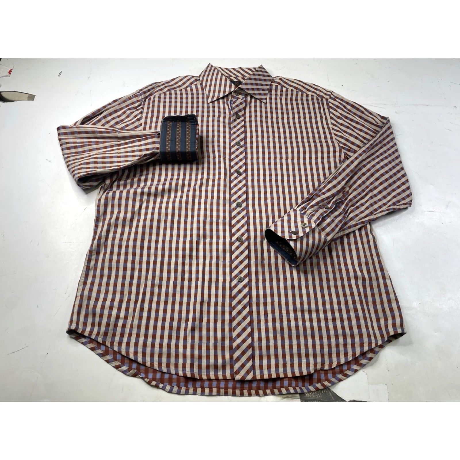Robert Graham Robert Graham Plaid Paisley Long Sleeve Shirt Mens 2XL Button-Down Dress Shirt Size 48R - 2 Thumbnail