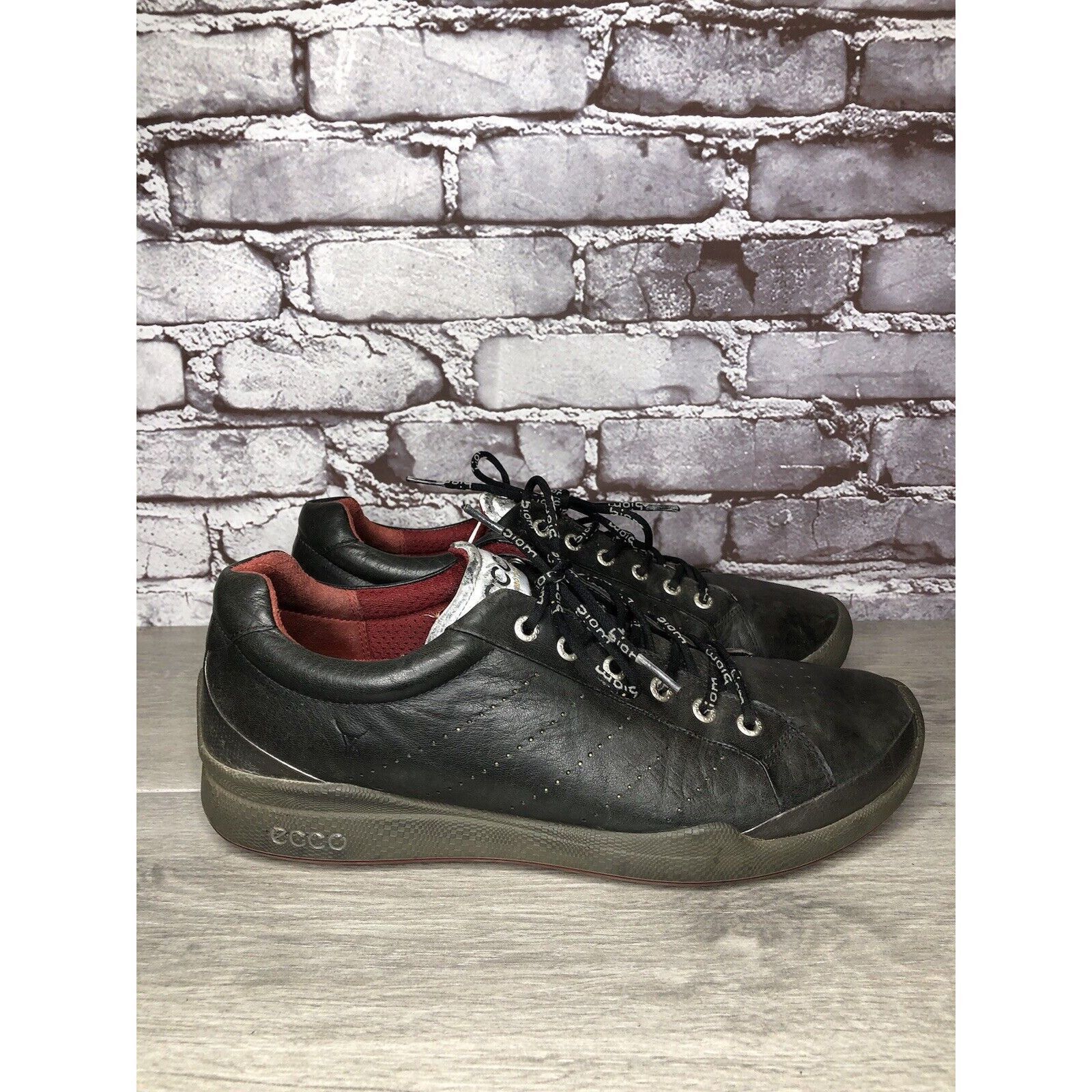 Ecco ECCO Biom Black Yak Leather Spikeless Red Casual Golf Shoes Size US 11 / EU 44 - 3 Thumbnail