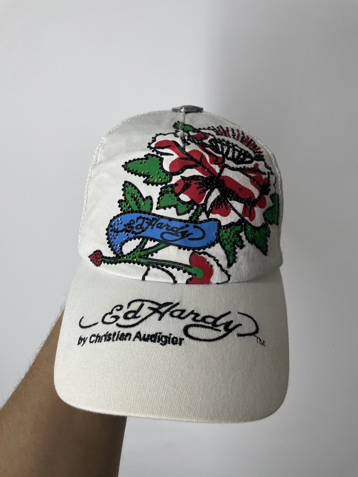 Ed Hardy × Vintage Vintage Ed Hardy rose Cap y2k Size ONE SIZE - 1 Thumbnail