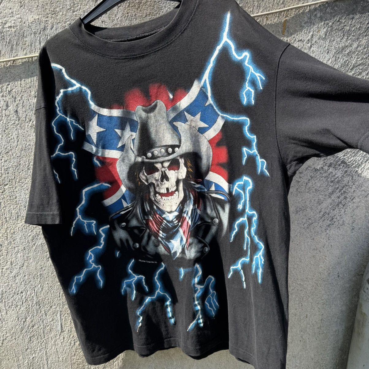 Japanese Brand × Vintage Vintage American Thunder Death Cowboy Lightning OG 90s Tees Size US L / EU 52-54 / 3 - 6 Thumbnail
