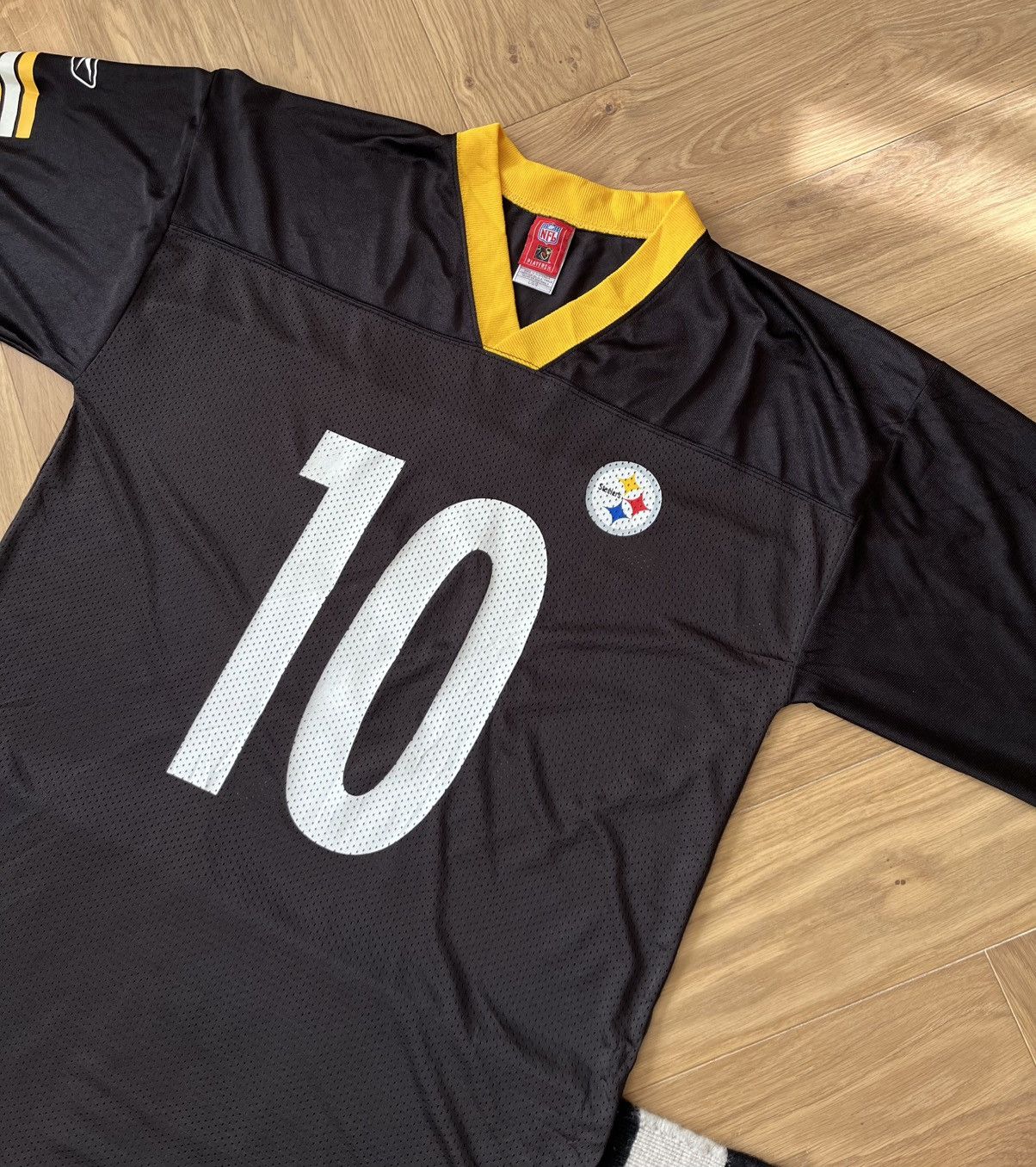 Reebok Pittsburgh Steelers #10 Santonio Holmes Reebok NFL Jersey L Size US L / EU 52-54 / 3 - 6 Thumbnail