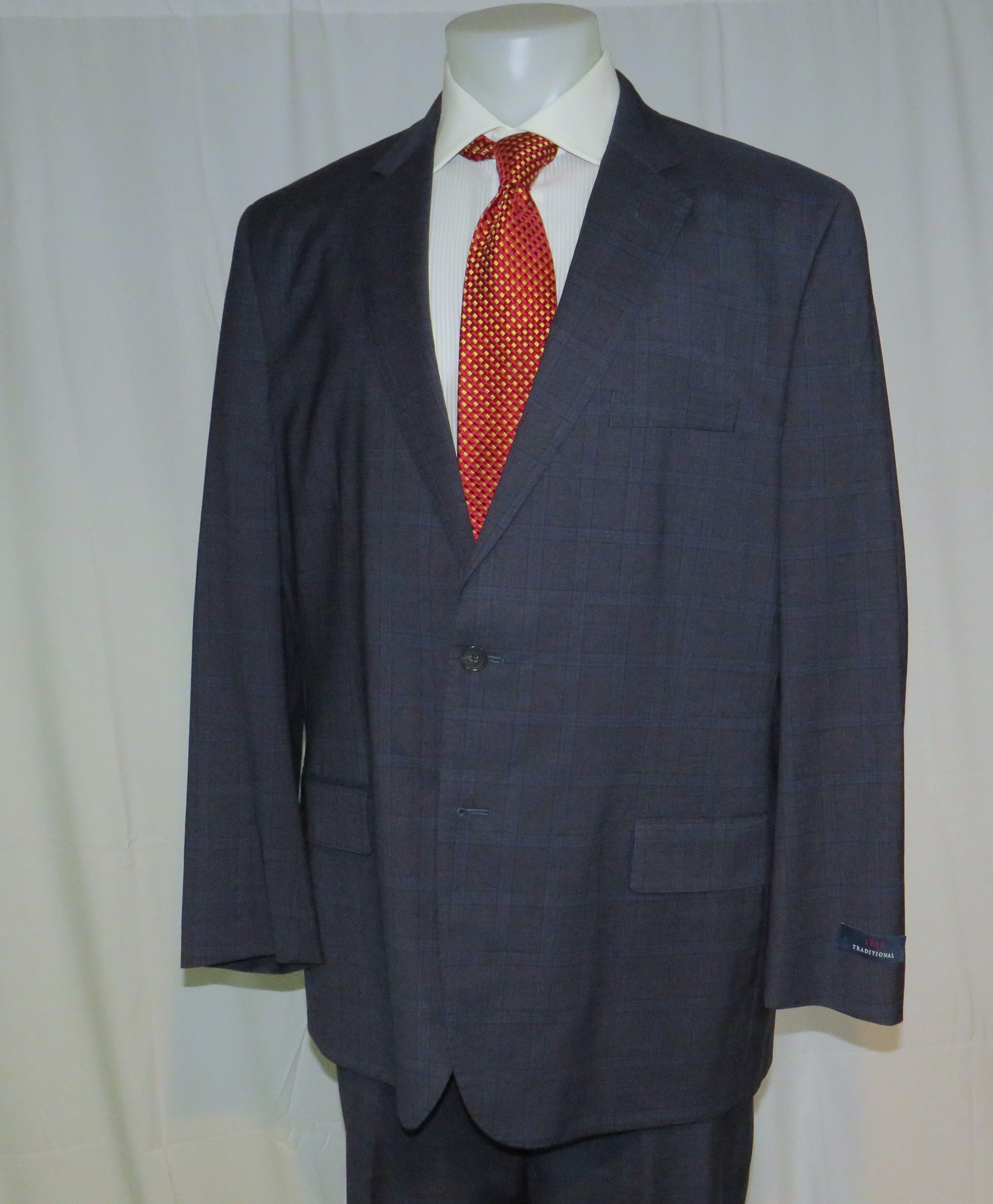 Brooks Brothers 1818 Traditional Reda Blue Plaid Two Button Suit 48R NWT Size 48R - 9 Thumbnail