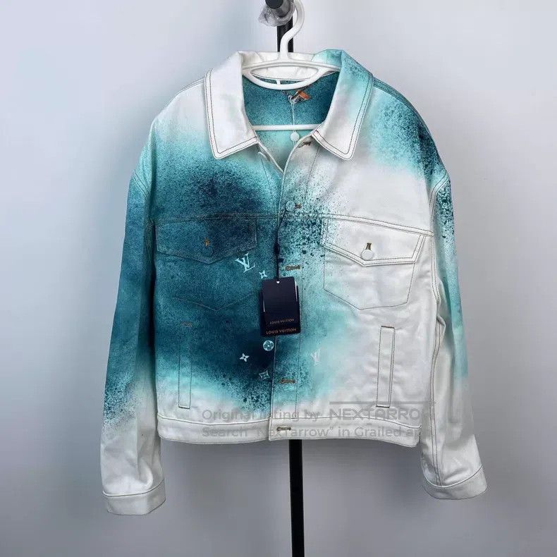 Louis Vuitton Louis Vuitton SS23 Broken Ice Blue Inkjet White Denim Jack Size US M / EU 48-50 / 2 - 1 Thumbnail
