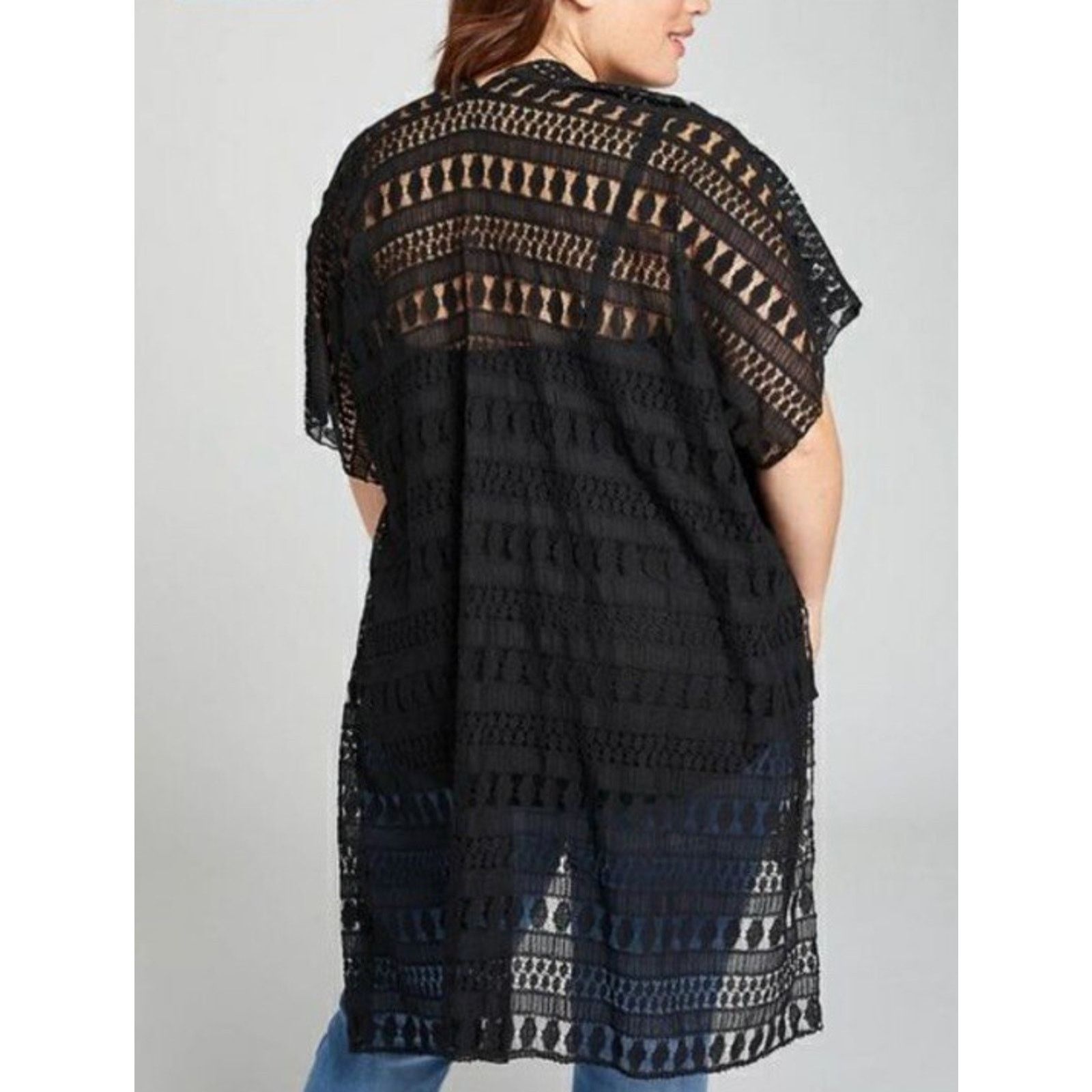 & Other Stories LANE BRYANT BLACK LACE KIMONO ONE SIZE Swim Cover A000600 Size S / US 4 / IT 40 - 2 Thumbnail