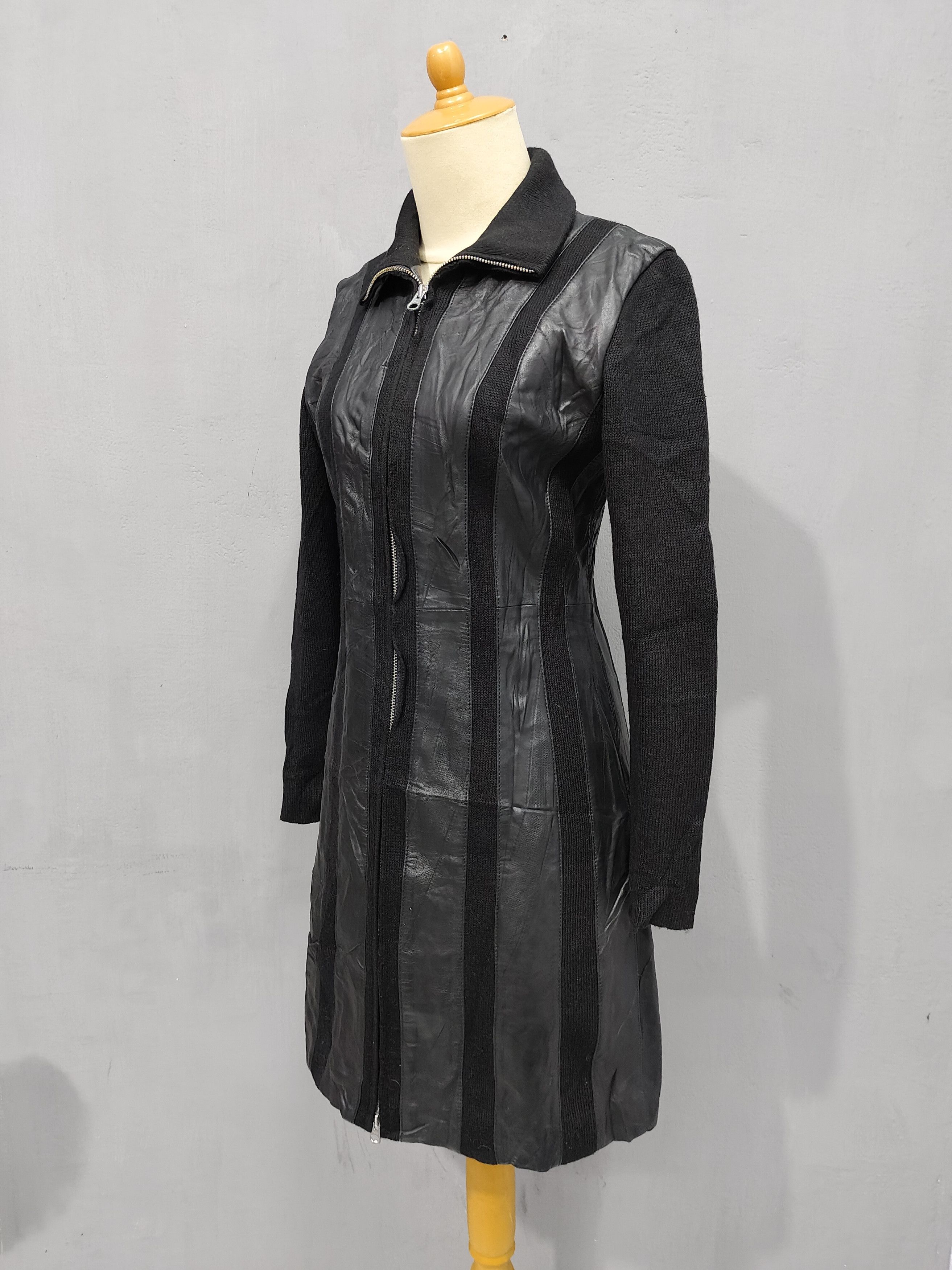 Otto 90s OTTO Collection- Hybrid Panel Lamb Leather Knit Coats Size M / US 6-8 / IT 42-44 - 2 Thumbnail