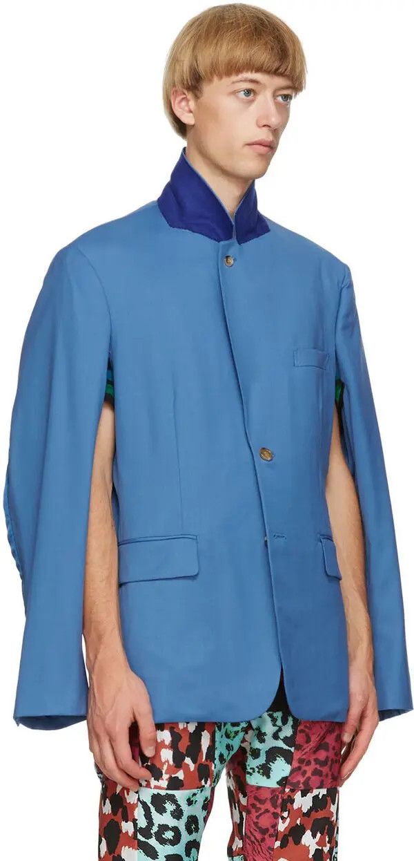 Comme des Garcons $2725 Comme des Garcoons Blue Slit Arm Blazer Size US L / EU 52-54 / 3 - 1 Thumbnail
