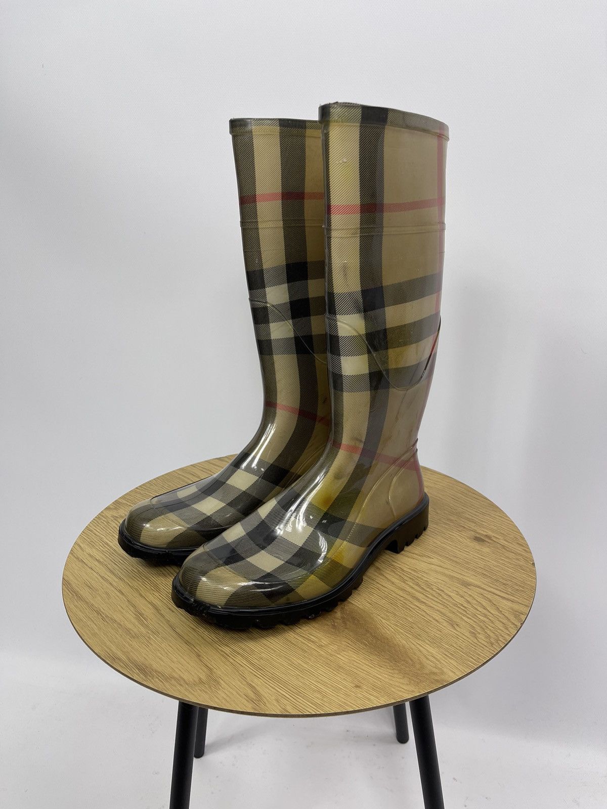 Burberry Burberry Womens Rain Boots Size 37 Nova Haymarket Vintage Size US 7 / IT 37 - 1 Thumbnail