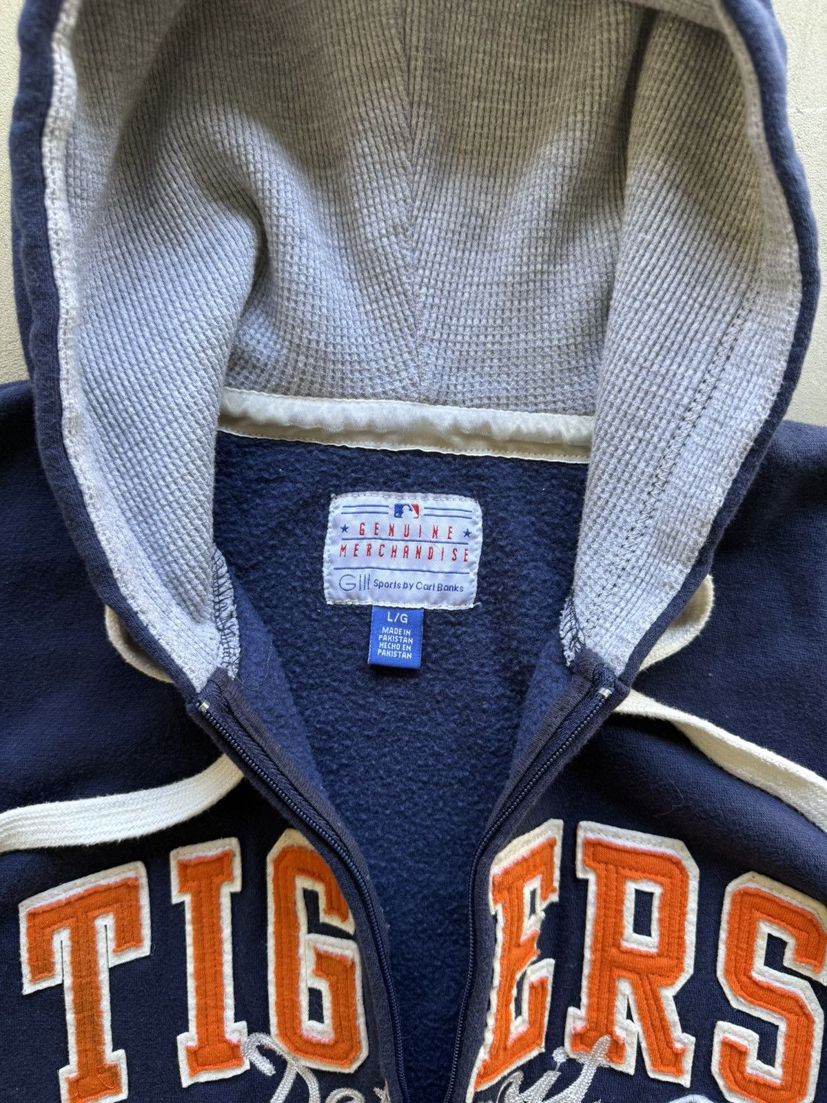 MLB Retro Detroit Tigers MLB Navy Full Zip Up Hoodie Sweatshirt Size US L / EU 52-54 / 3 - 5 Thumbnail